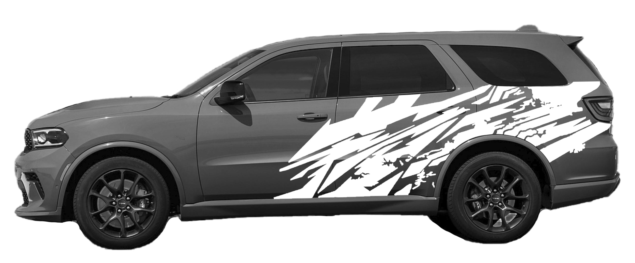 grunge side graphics for dodge durango 2021 to 2024 models white