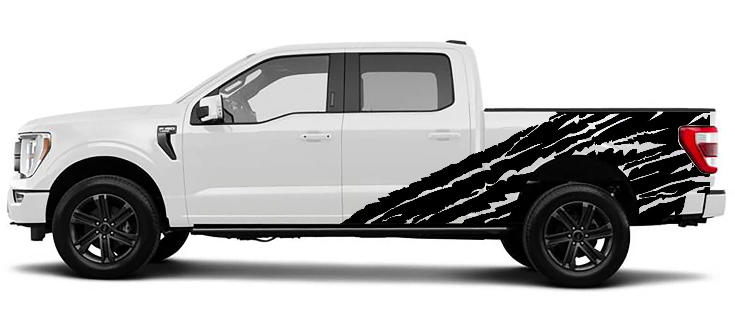 Ford F-150 Half Side Torn Side Decals (Pair) : Vinyl Graphics Kit Fits (2021-2023)