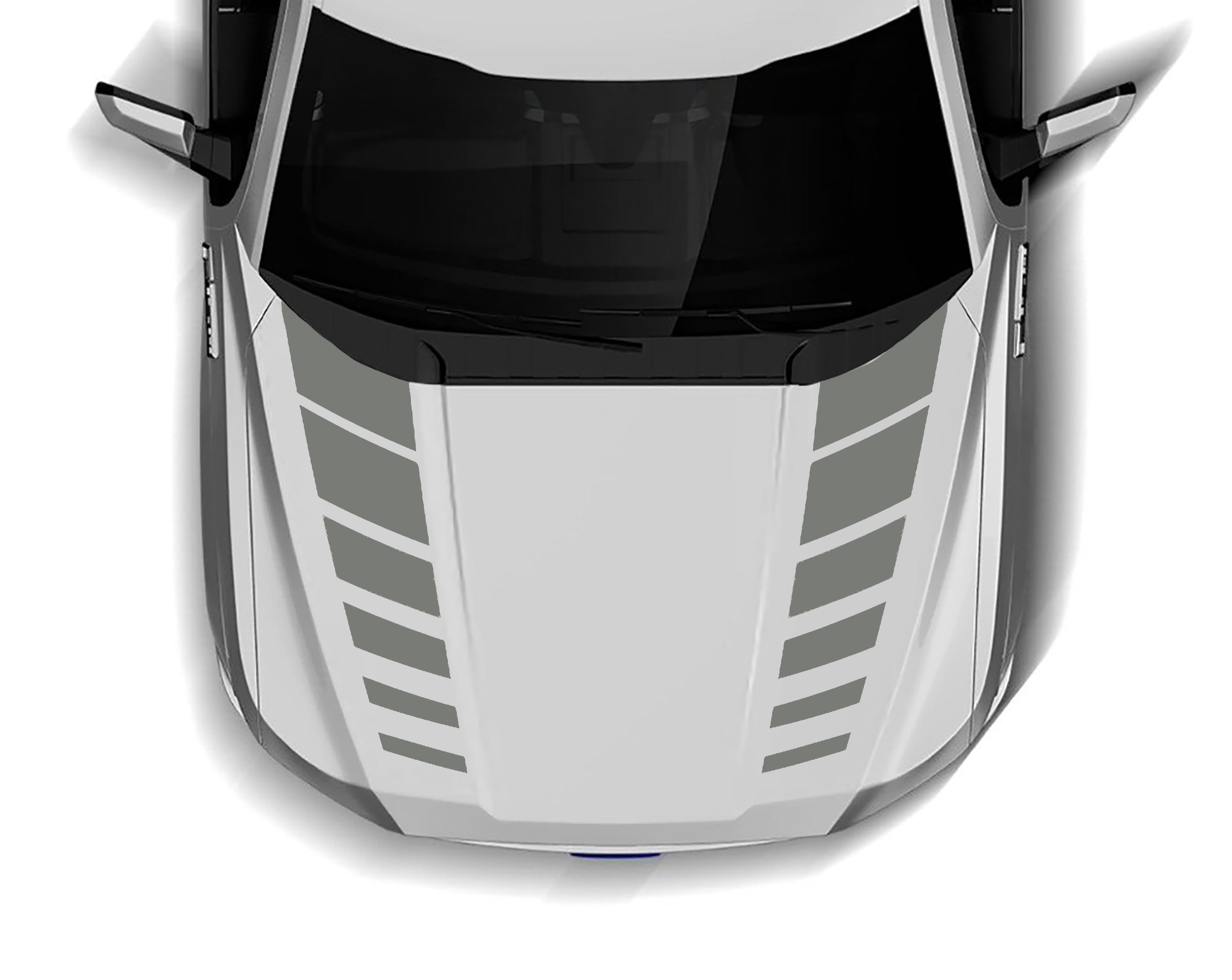 hash stripes hood decals for ford f 150 2015 to 2023 models gray