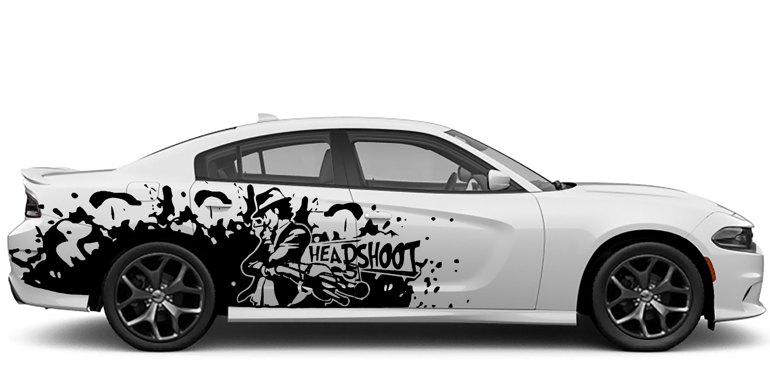 Dodge Charger Headshot Side Decals (Pair) : Vinyl Graphics Kit Fits (2015-2023)