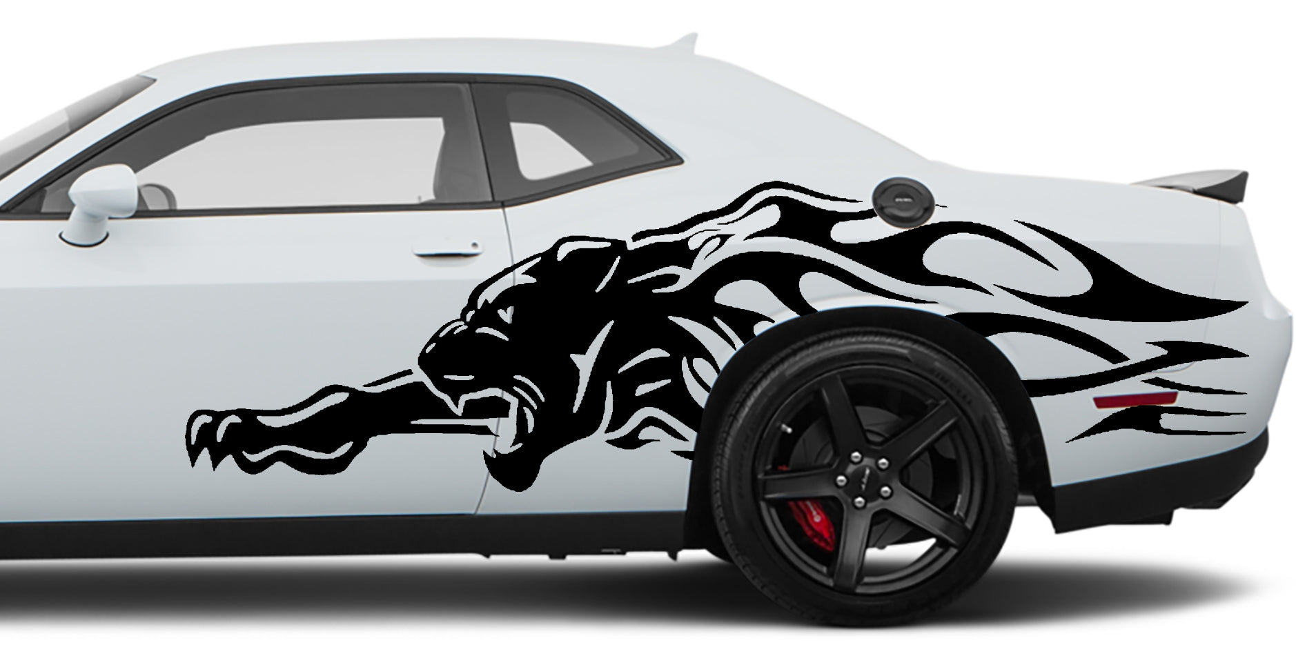 Dodge Challenger Jaguar Side Decals (Pair) : Vinyl Graphics Kit Fits (2008-2023)