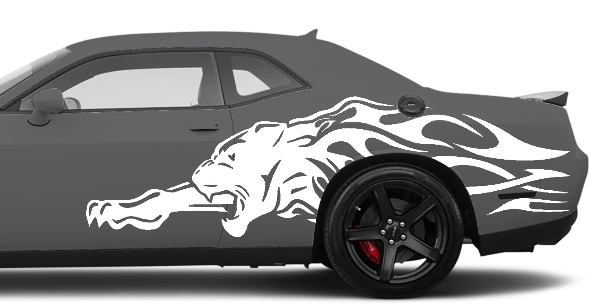 Jaguar side decals for dodge challenger 2008 to 2023 models white