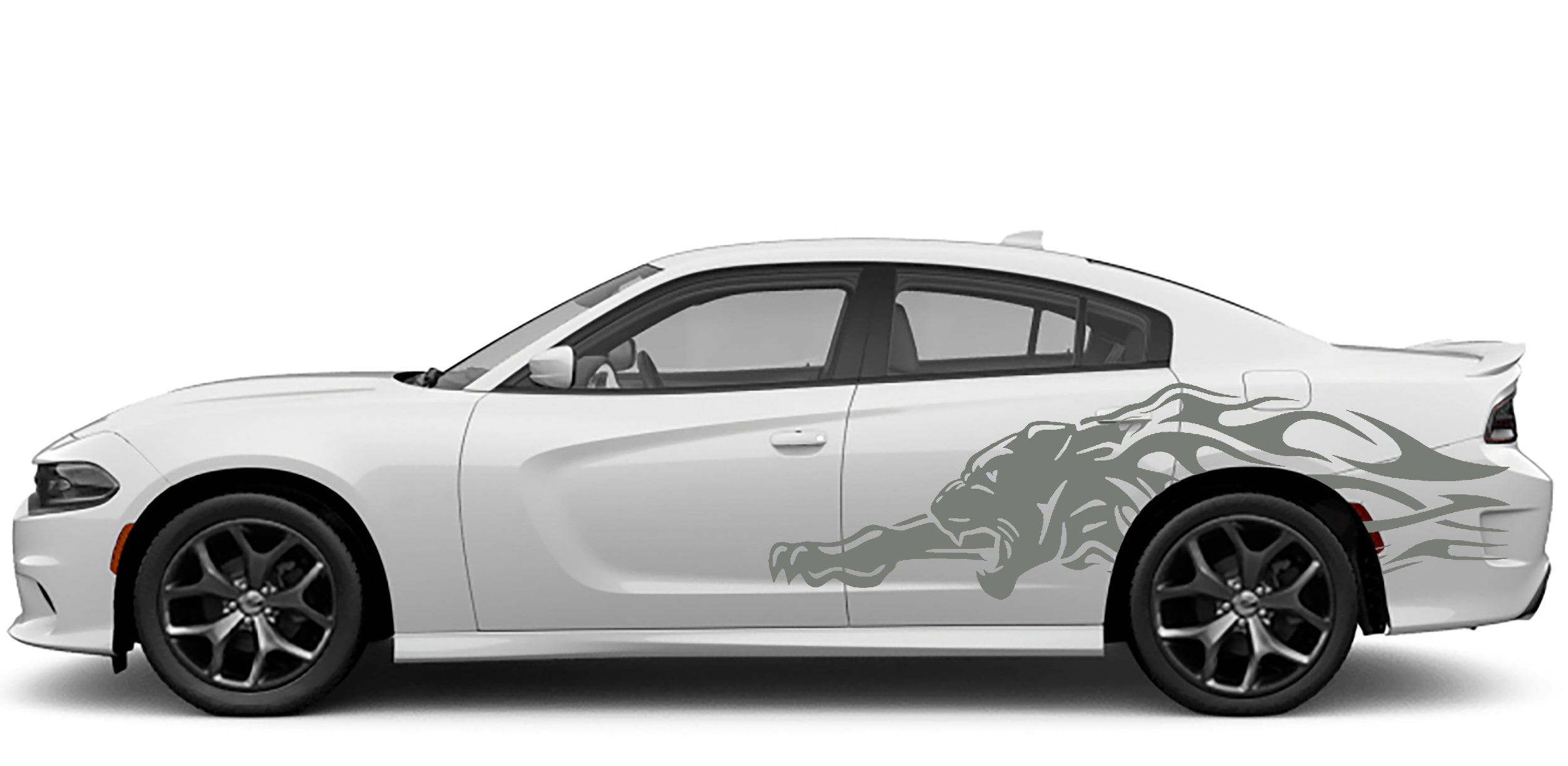 Jaguar side decals for dodge charger 2015 to 2023 models gray