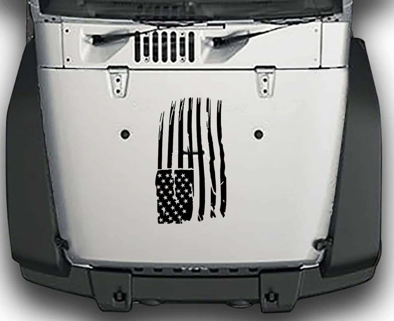 Jeep Wrangler JK Grunge Hood Flag Decal : Vinyl Graphics Kit fits (2007-2018)