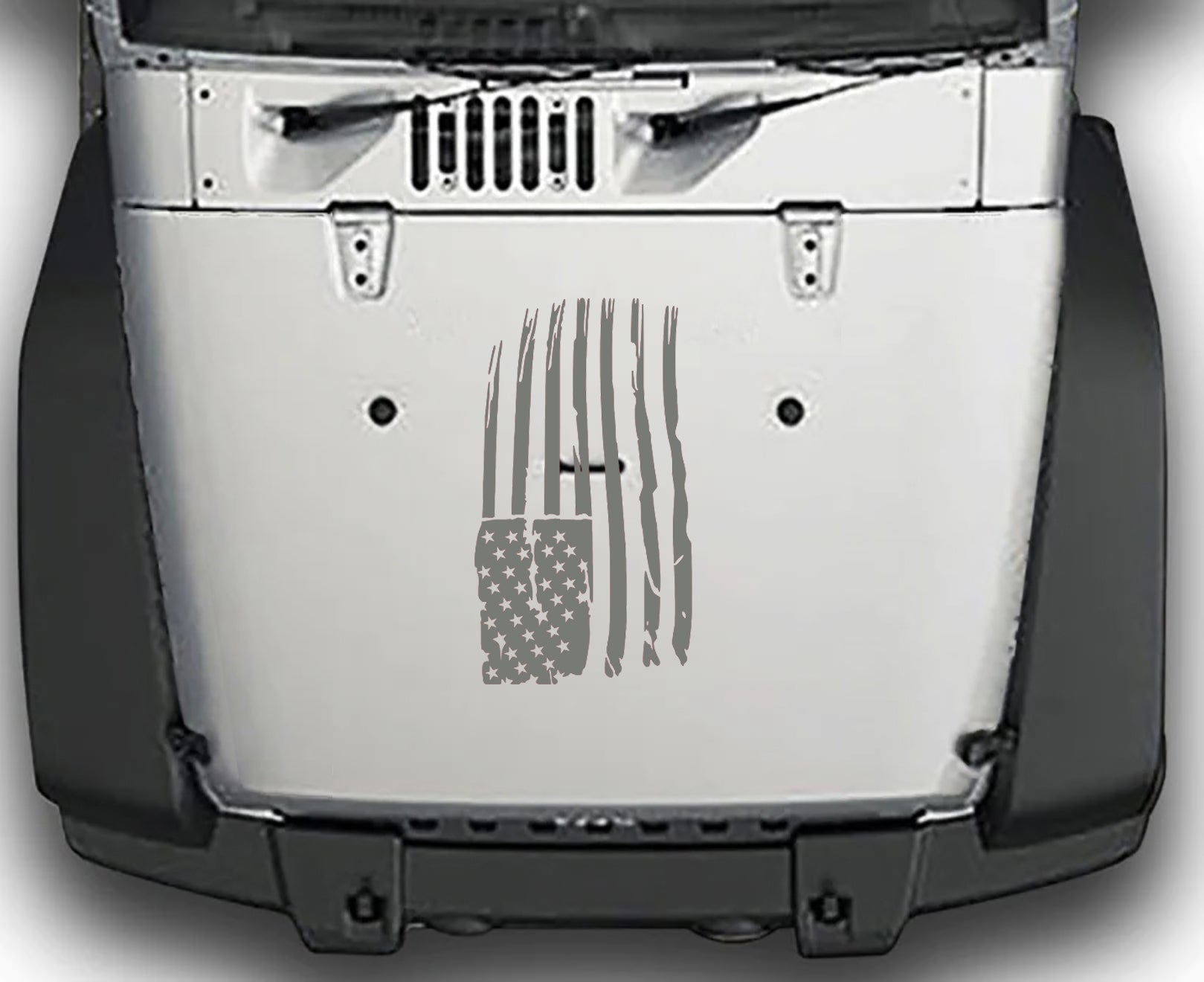 Jeep Wrangler JK Grunge Hood Flag Decal : Vinyl Graphics Kit fits (2007-2018)