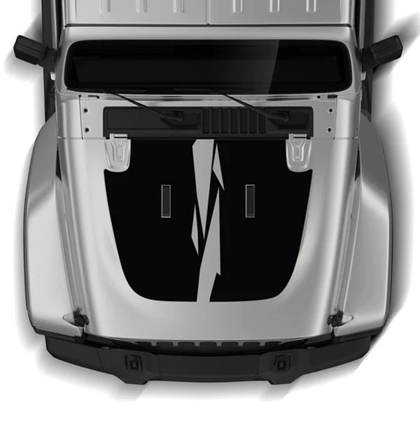Jeep Wrangler Geometric Hood Decal : Vinyl Graphics Kit fits (2018-2023)