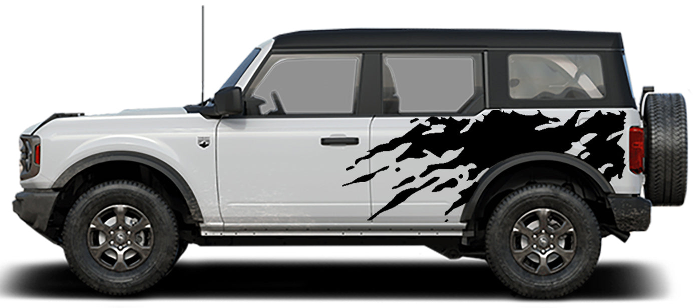 Ford Bronco Mud Splash Side Decals (Pair) : Vinyl Graphics Kit Fits (2021-up)