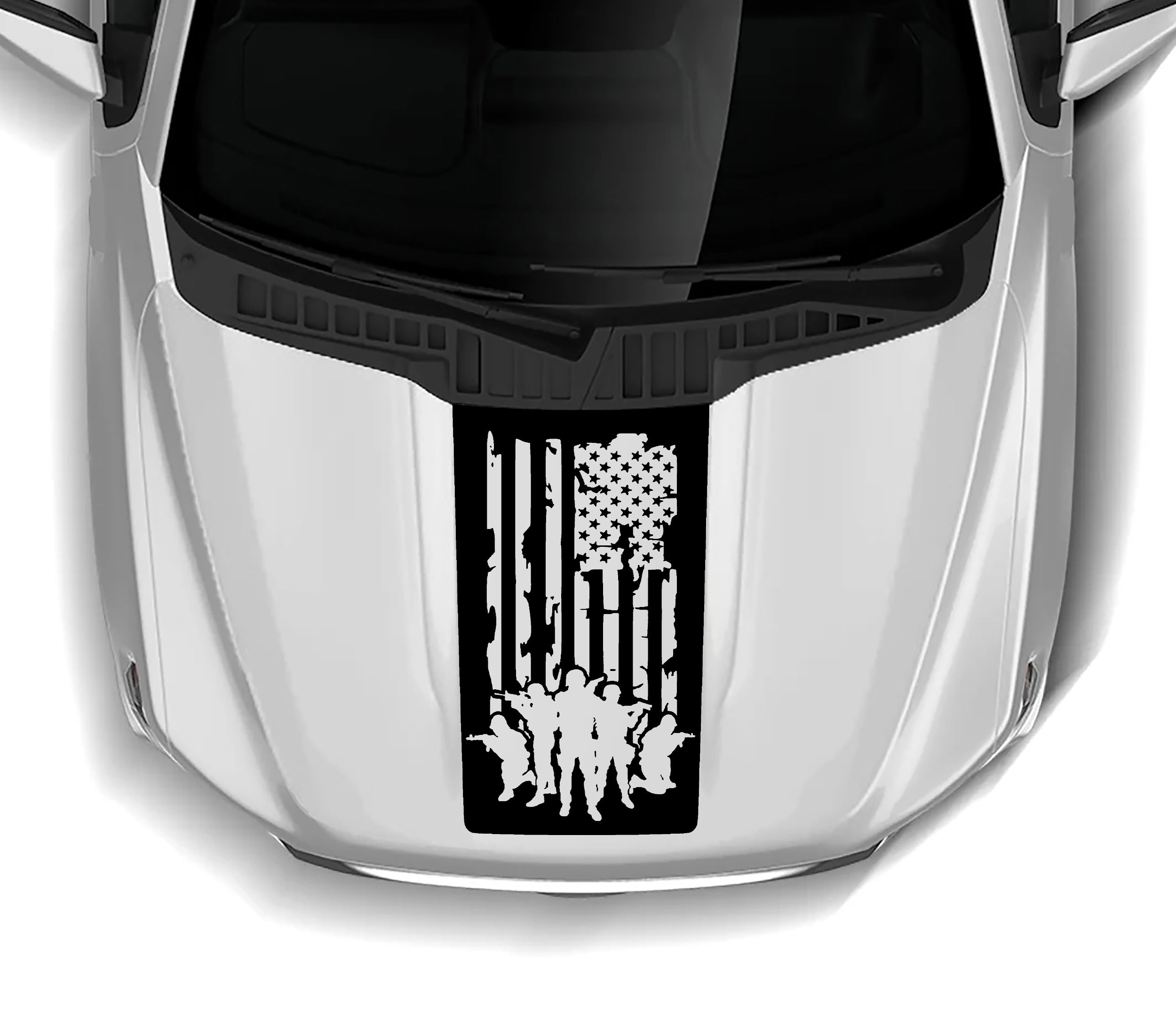 Ford F-150 Merica Defend Flag Hood Decal : Vinyl Graphics Kit Fits (2021-2023)