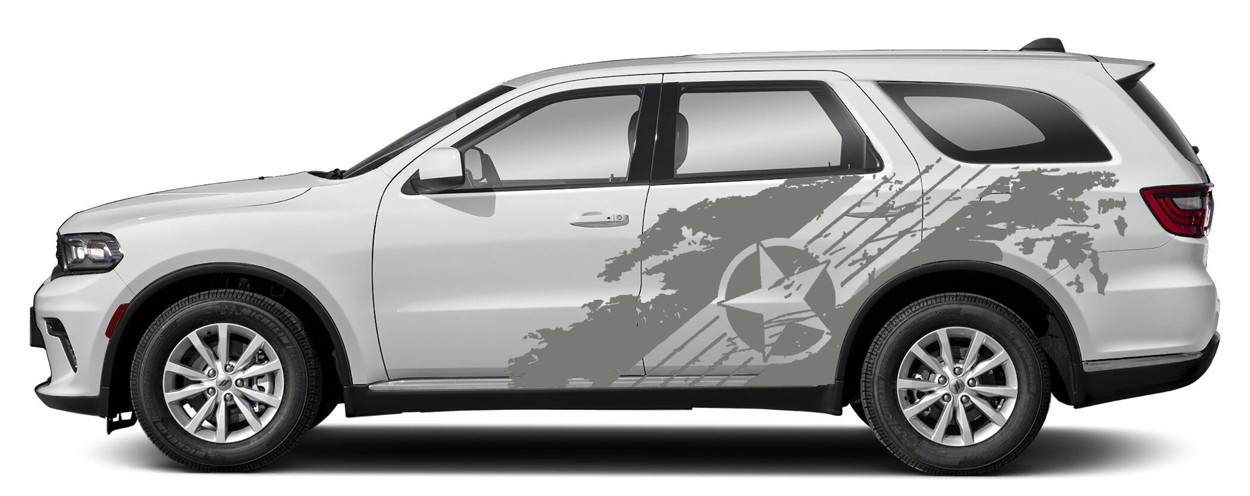 military star splash side graphics for dodge durango 2021 to 2024 models gray