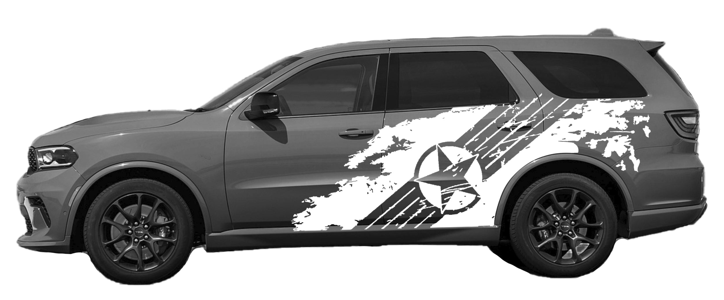 military star splash side graphics for dodge durango 2021 to 2024 models white