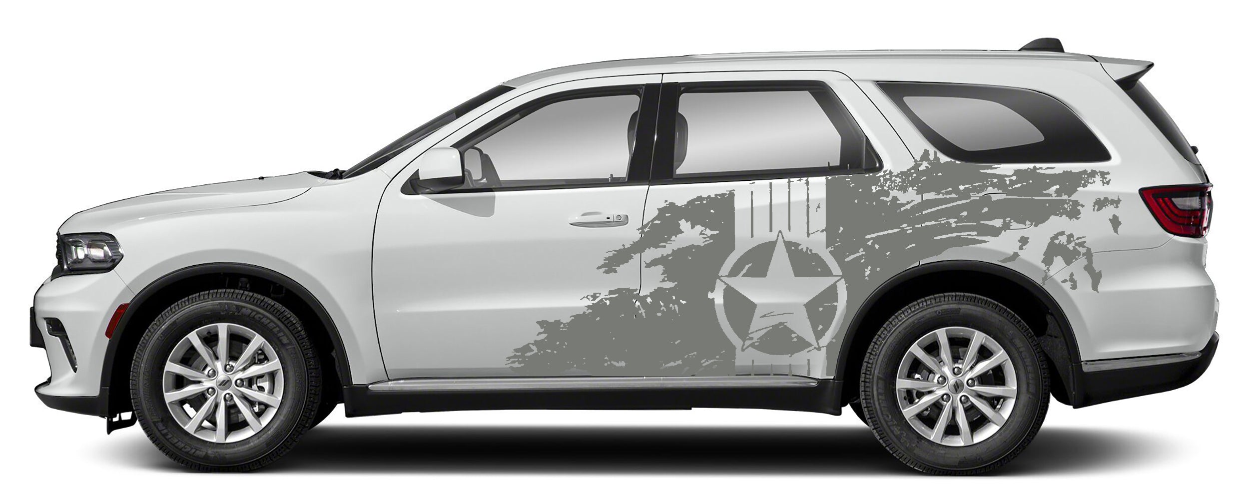 military star splash side graphics for dodge durango 2021 to 2024 models gray