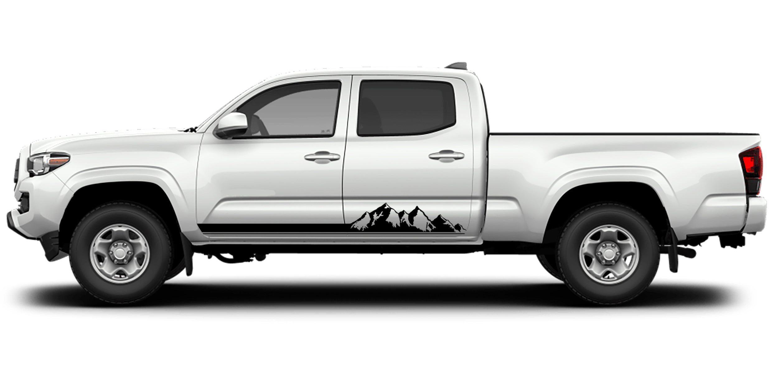 Toyota Tacoma Mountains Rocker Stripes Decals (Pair) : Vinyl Graphics Kit Fits (2016-2022)