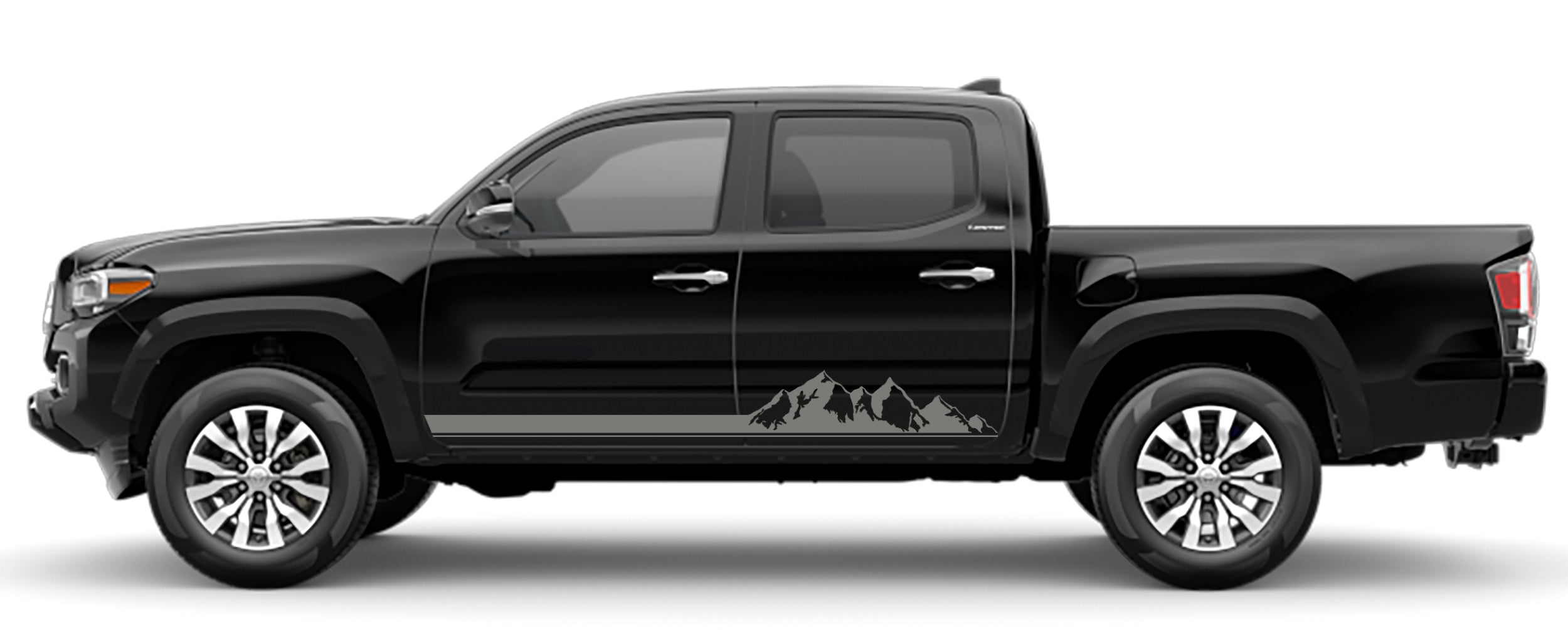 mountain style rockler stripes for toyota tacoma 2016 to 2023 models gray