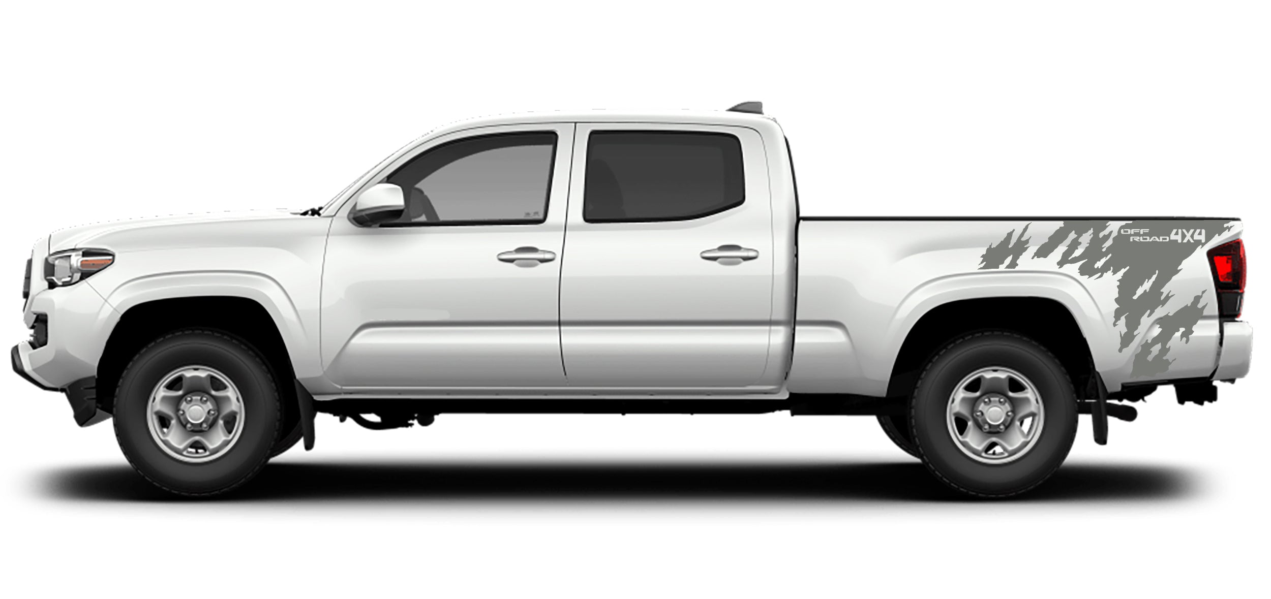 mud splash 4x4 off road bed decals for toyota tacoma 2016 to 2023 models gray