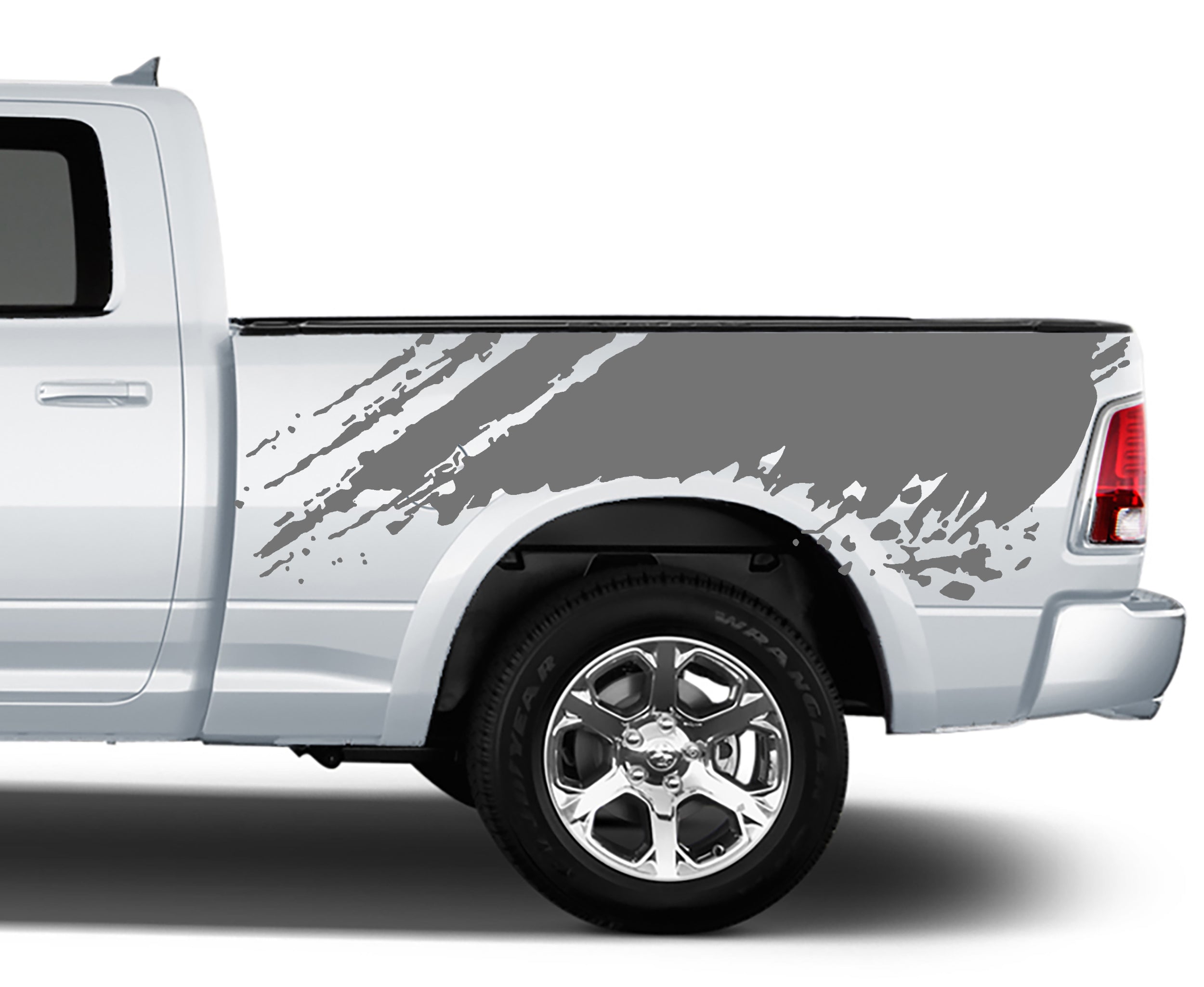 mud splash bed graphics for dodge ram 2008 to 2018 models gray