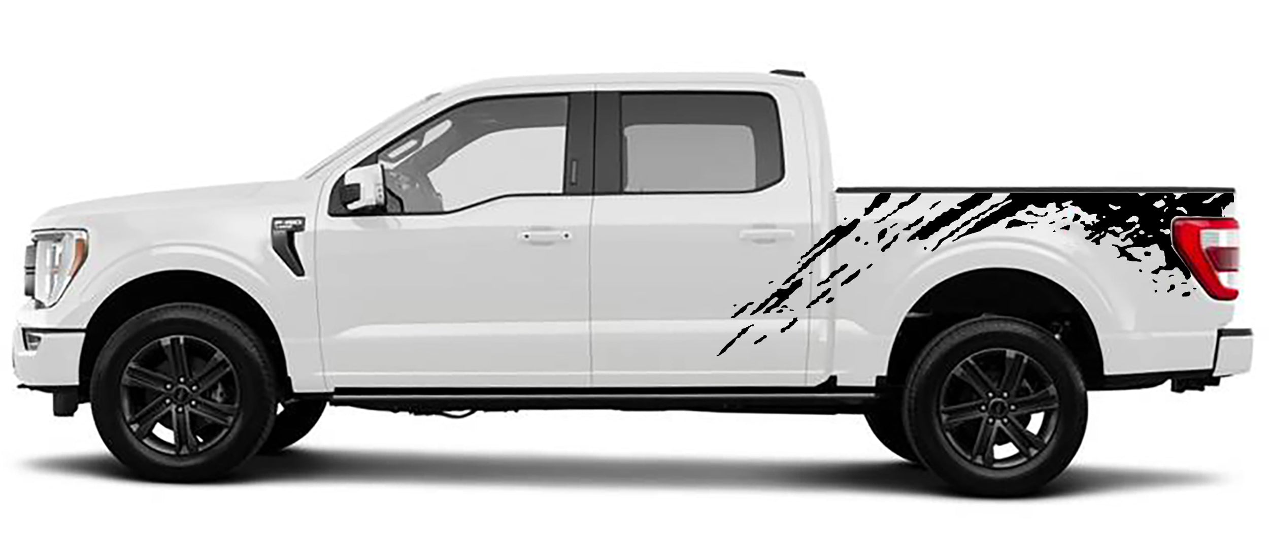 Ford F-150 Mud Splash Bed Decals (Pair) : Vinyl Graphics Kit Fits (2021-2023)