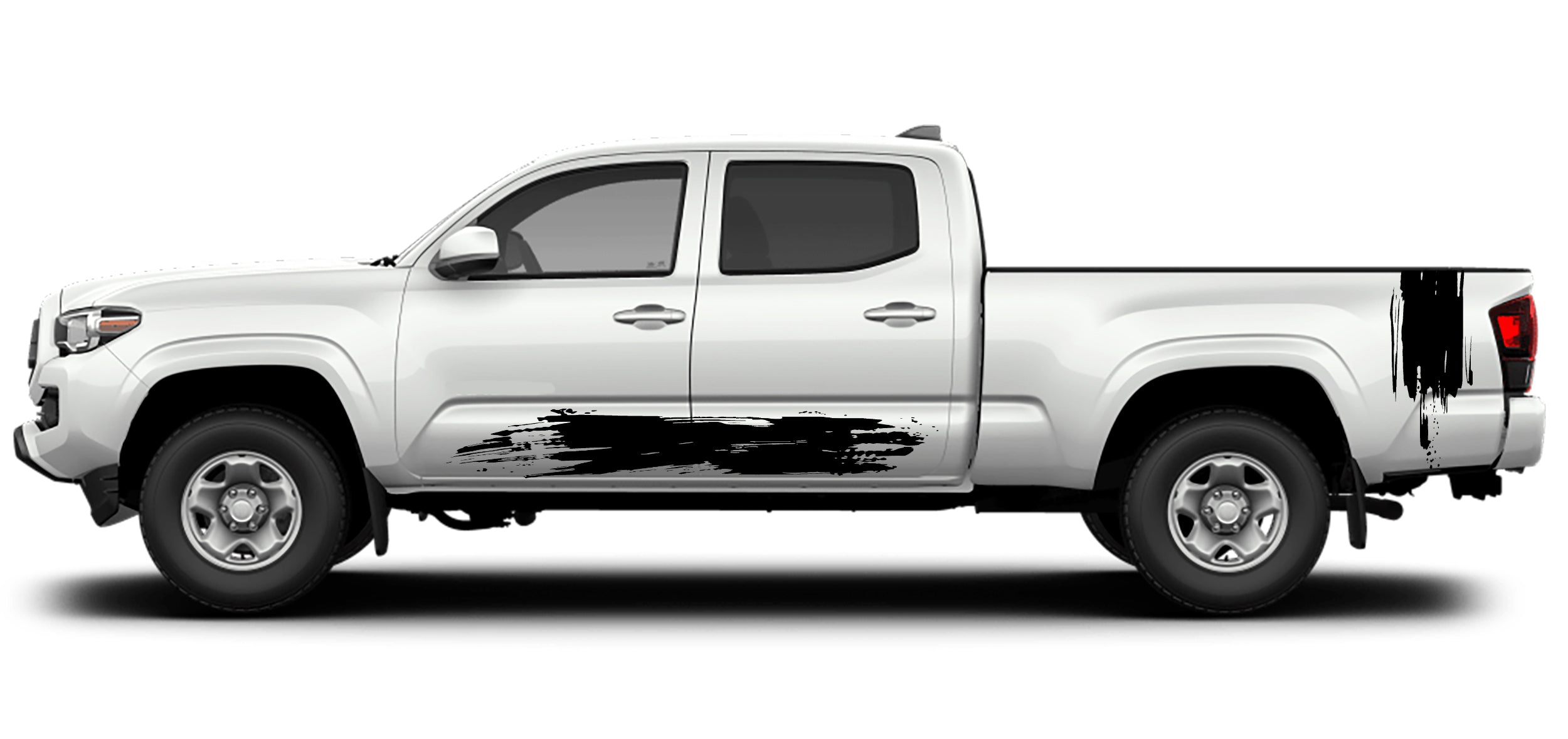 Toyota Tacoma Mud Splash Rocker Stripe and Bed Decals (Pair) : Vinyl Graphics Kit Fits (2016-2022)