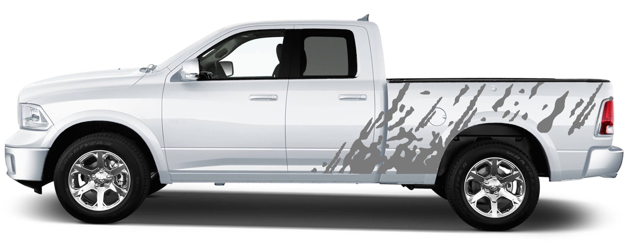 Dodge Ram Mud Splash Side Decals (Pair) : Vinyl Graphics Kit Fits (2009-2018)