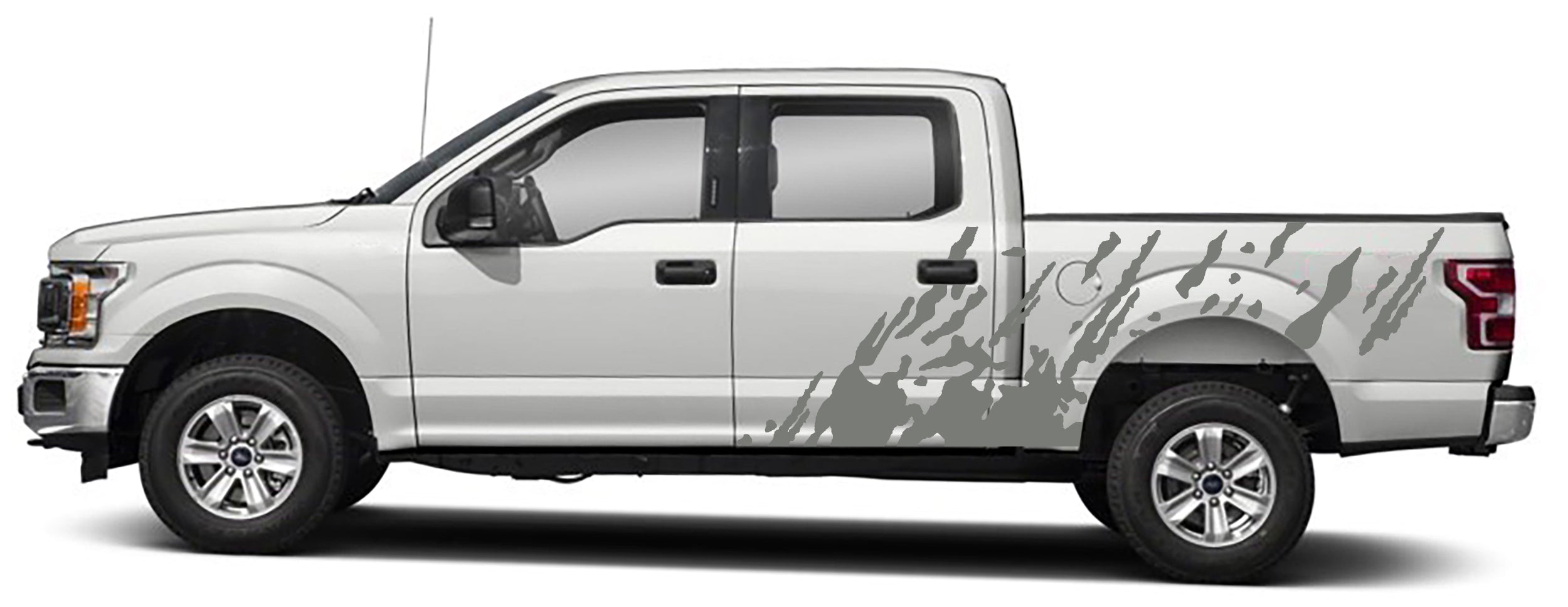 mud splash side graphics for ford f 150 2015 to 2020 models gray