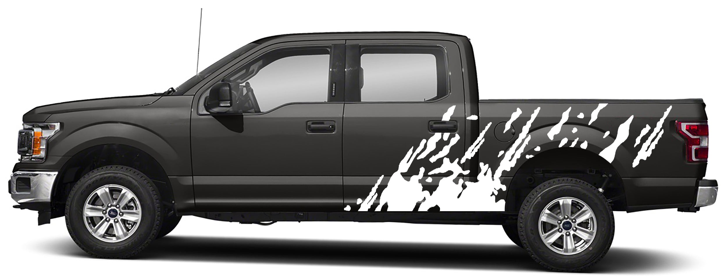 mud splash side graphics for ford f 150 2015 to 2020 models white