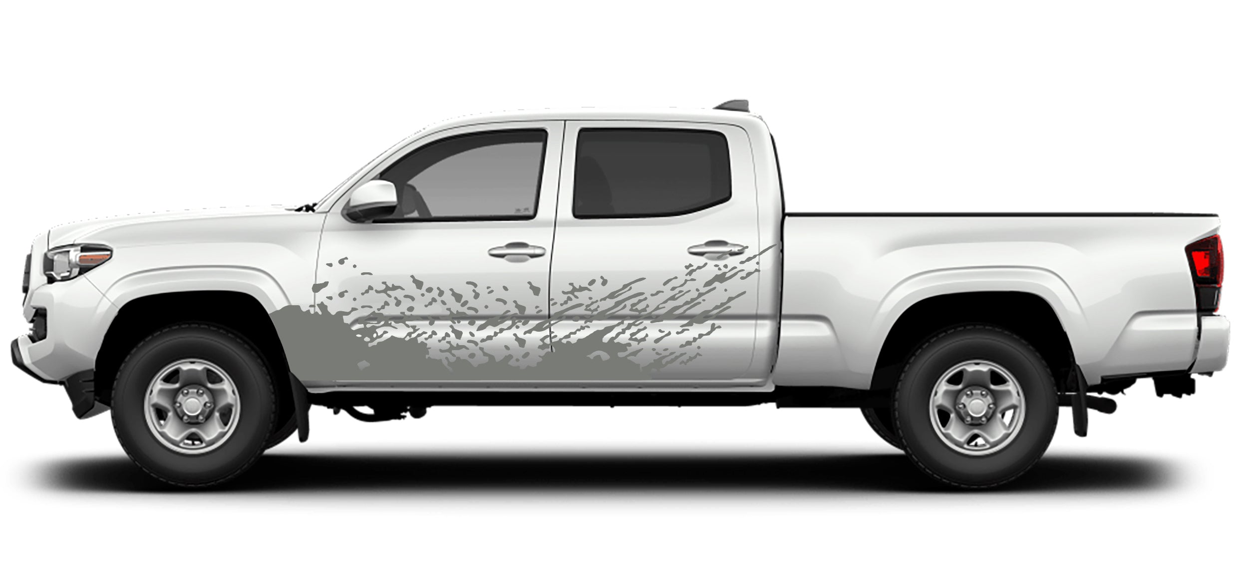 mud splash side decals for toyota tacoma 2016 to 2023 models gray