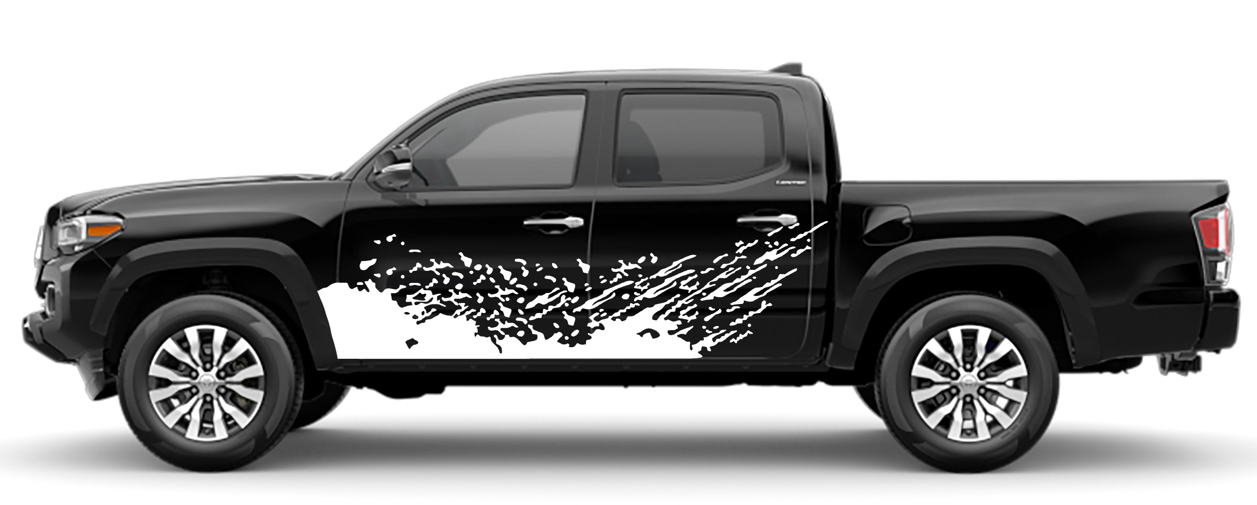 mud splash side decals for toyota tacoma 2016 to 2023 models white