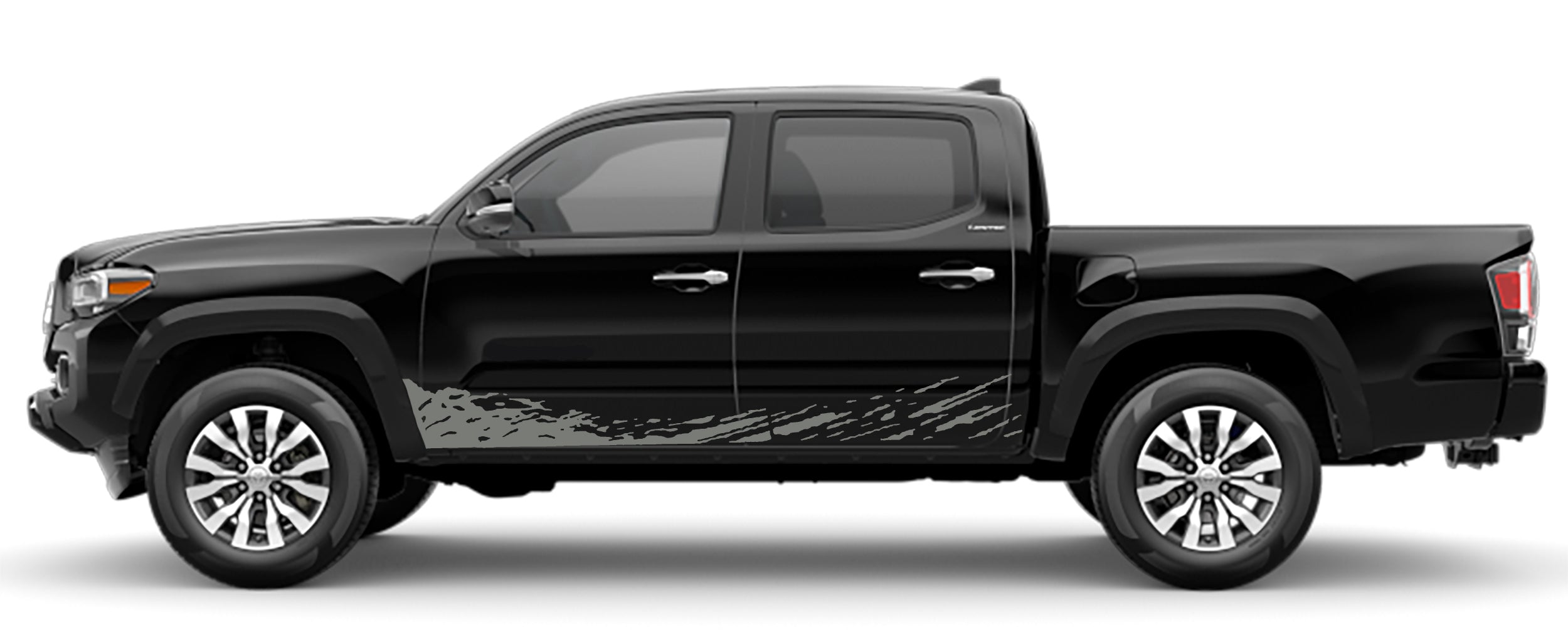 mud splash side decals for toyota tacoma 2016 to 2023 models gray