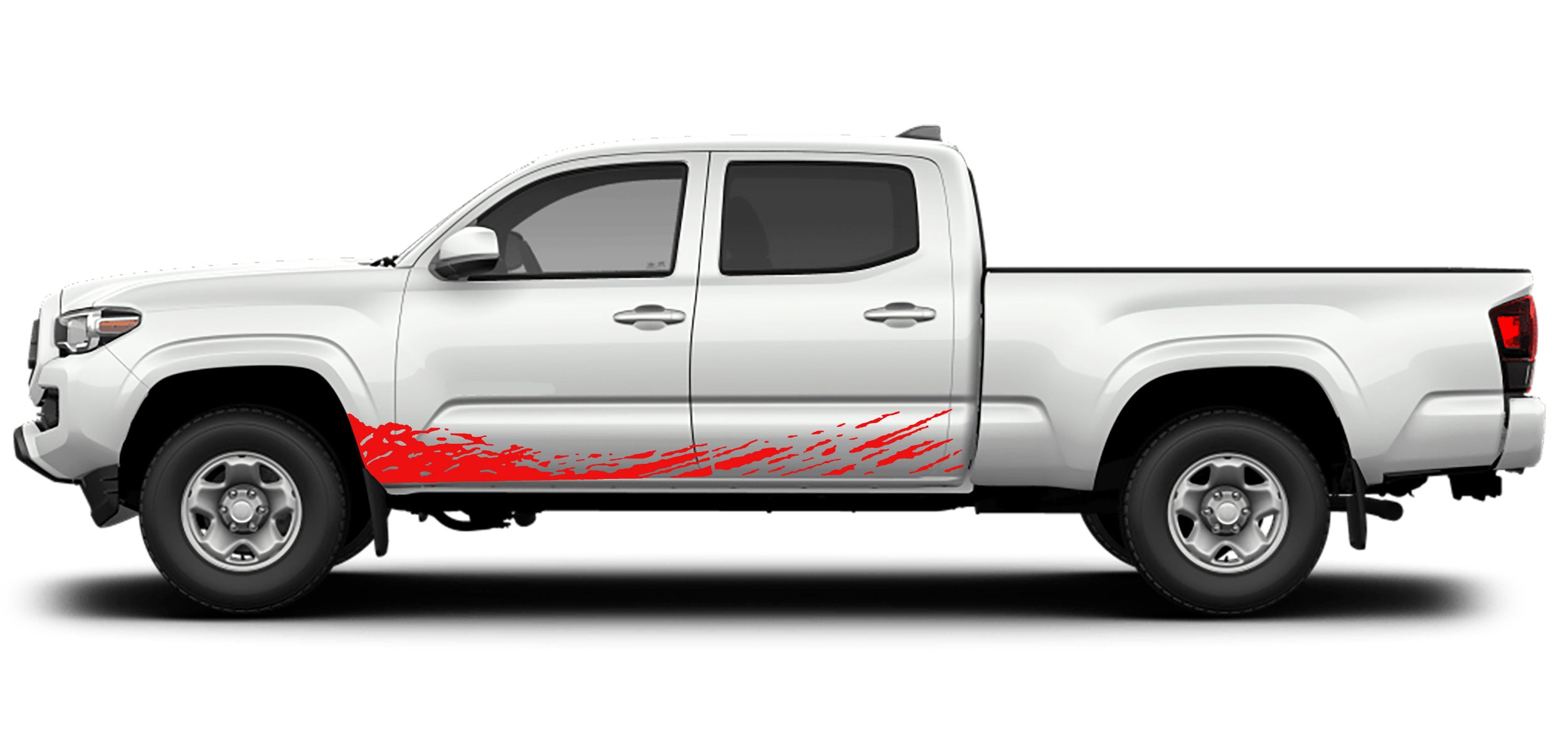 mud splash side decals for toyota tacoma 2016 to 2023 models red