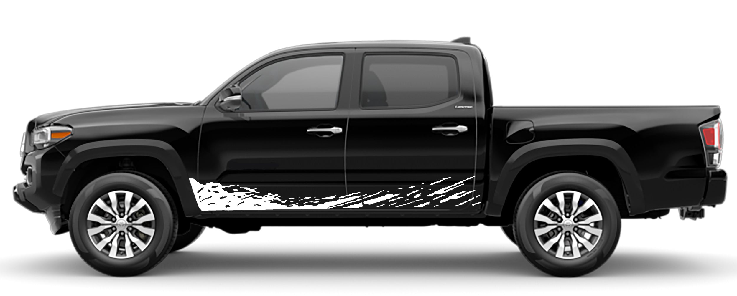 mud splash side decals for toyota tacoma 2016 to 2023 models white