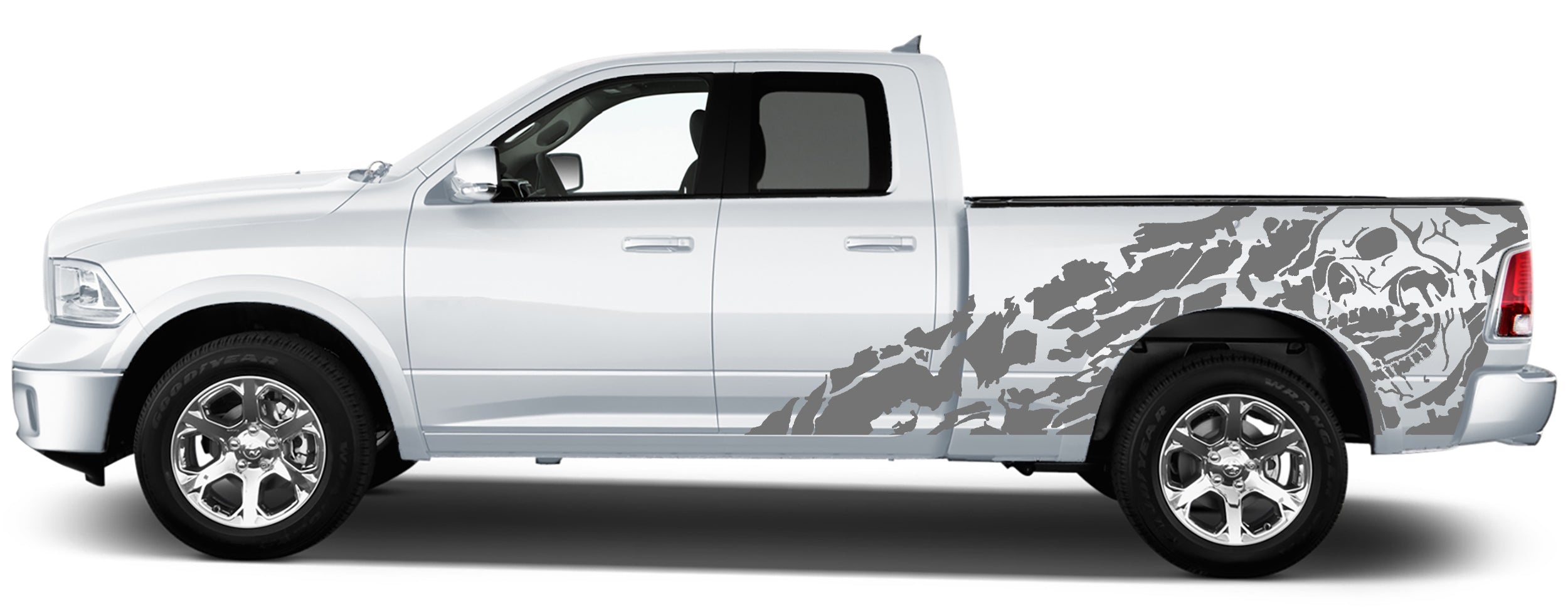 nightmare side graphics for dodge ram 2008 to 2018 models gray