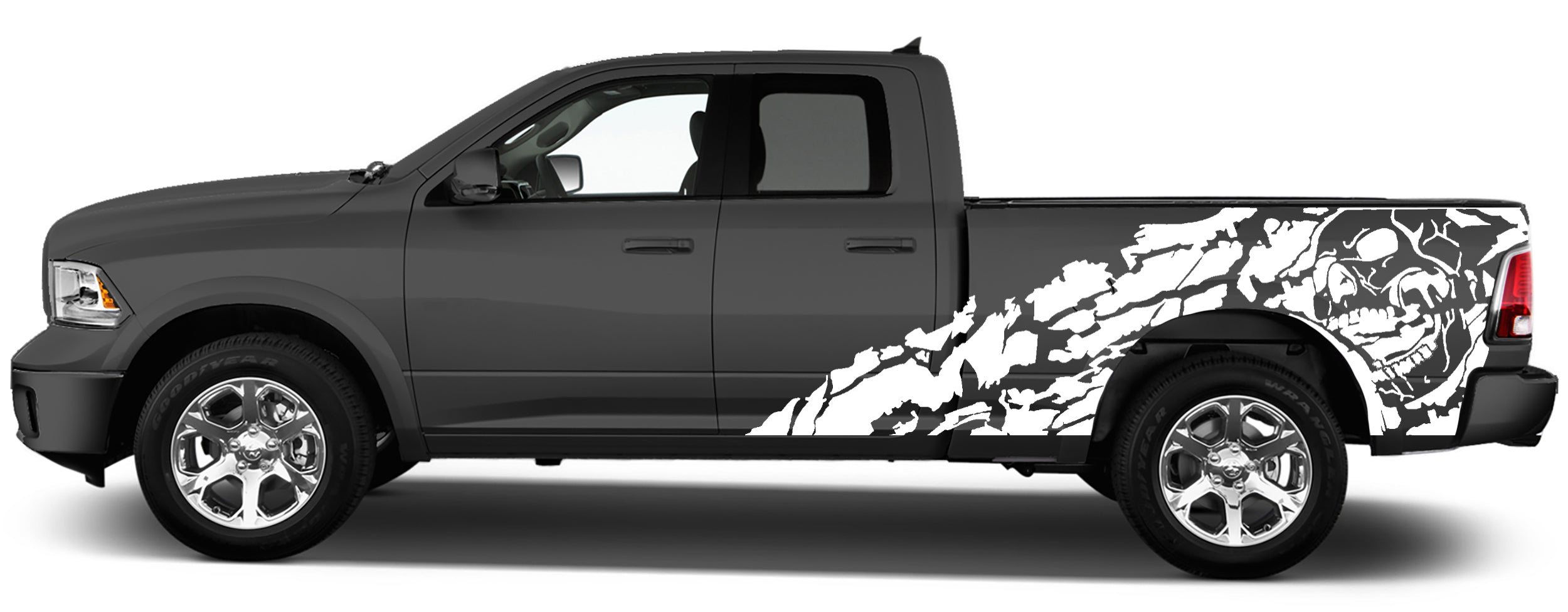 nightmare side graphics for dodge ram 2008 to 2018 models white