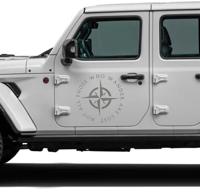 "Not All Those Who Wander Are Lost" Side Door decal for Jeep fray