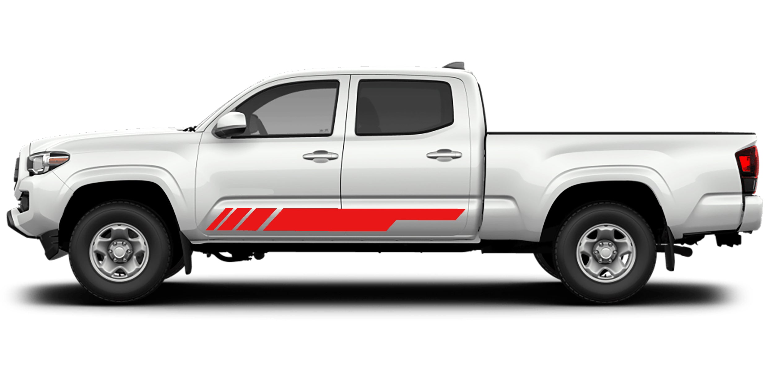 off road rocker panel stripes for toyota tacoma 2016 to 2023 models red
