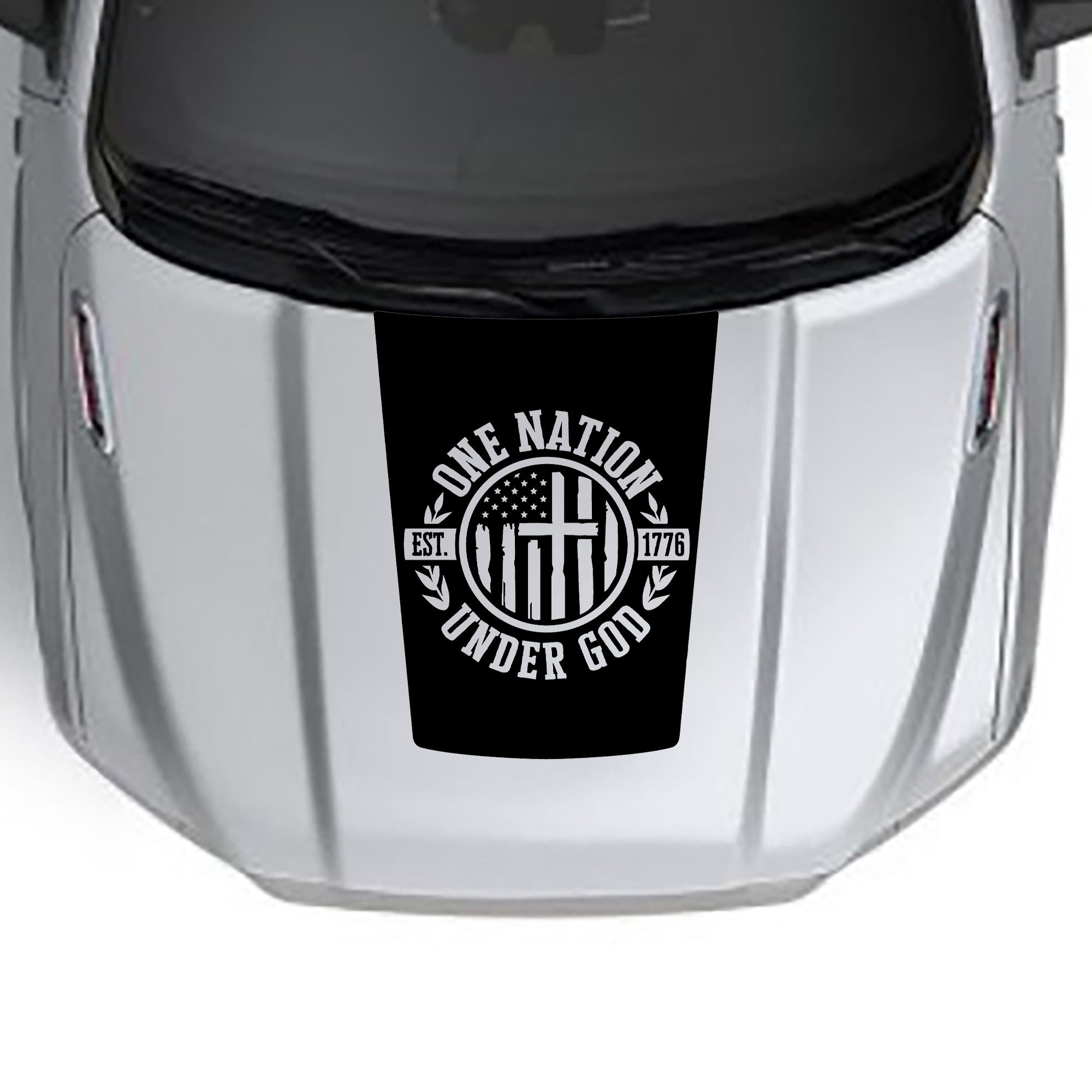 one nation under god base hood graphics for dodgr ram 1500 2019 to 2023 models black