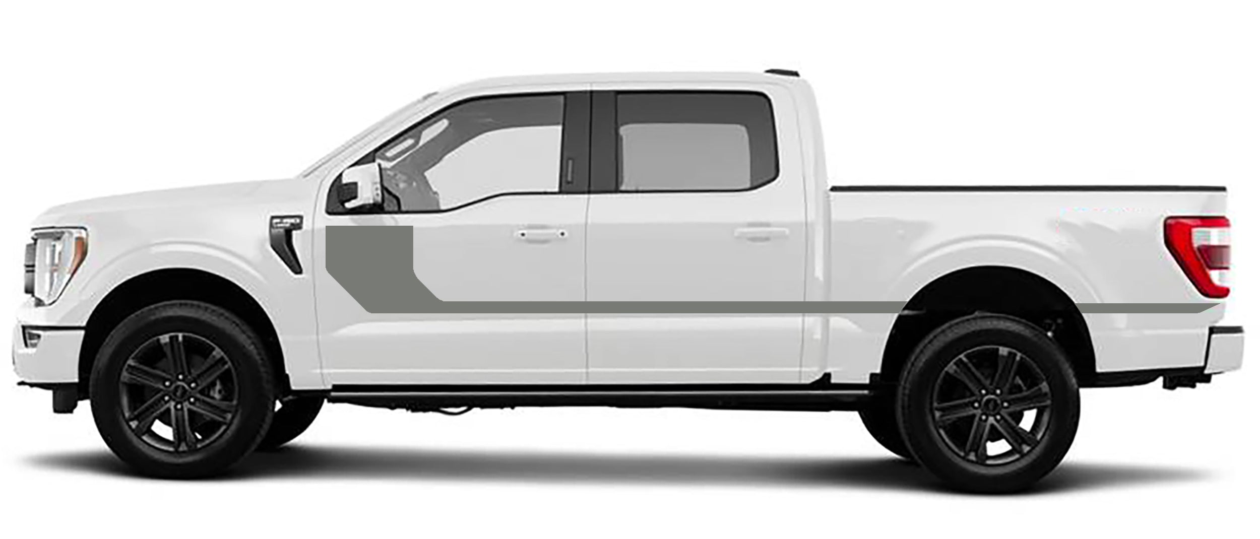 Rally hocky upper door side graphics for ford f 150 2021 to 2023 models gray