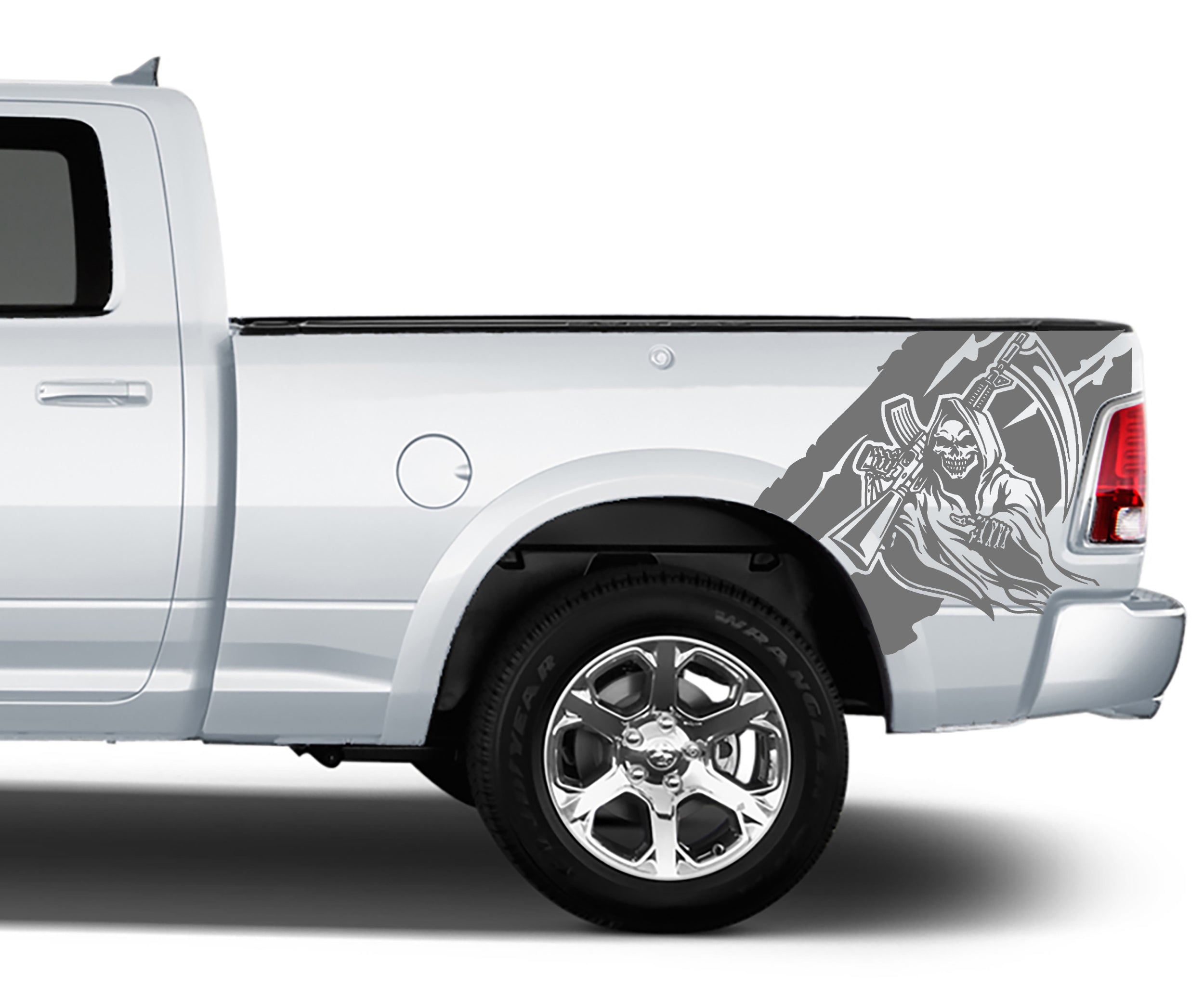 reaper bed graphics for dodge ram 2008 to 2023 models gray