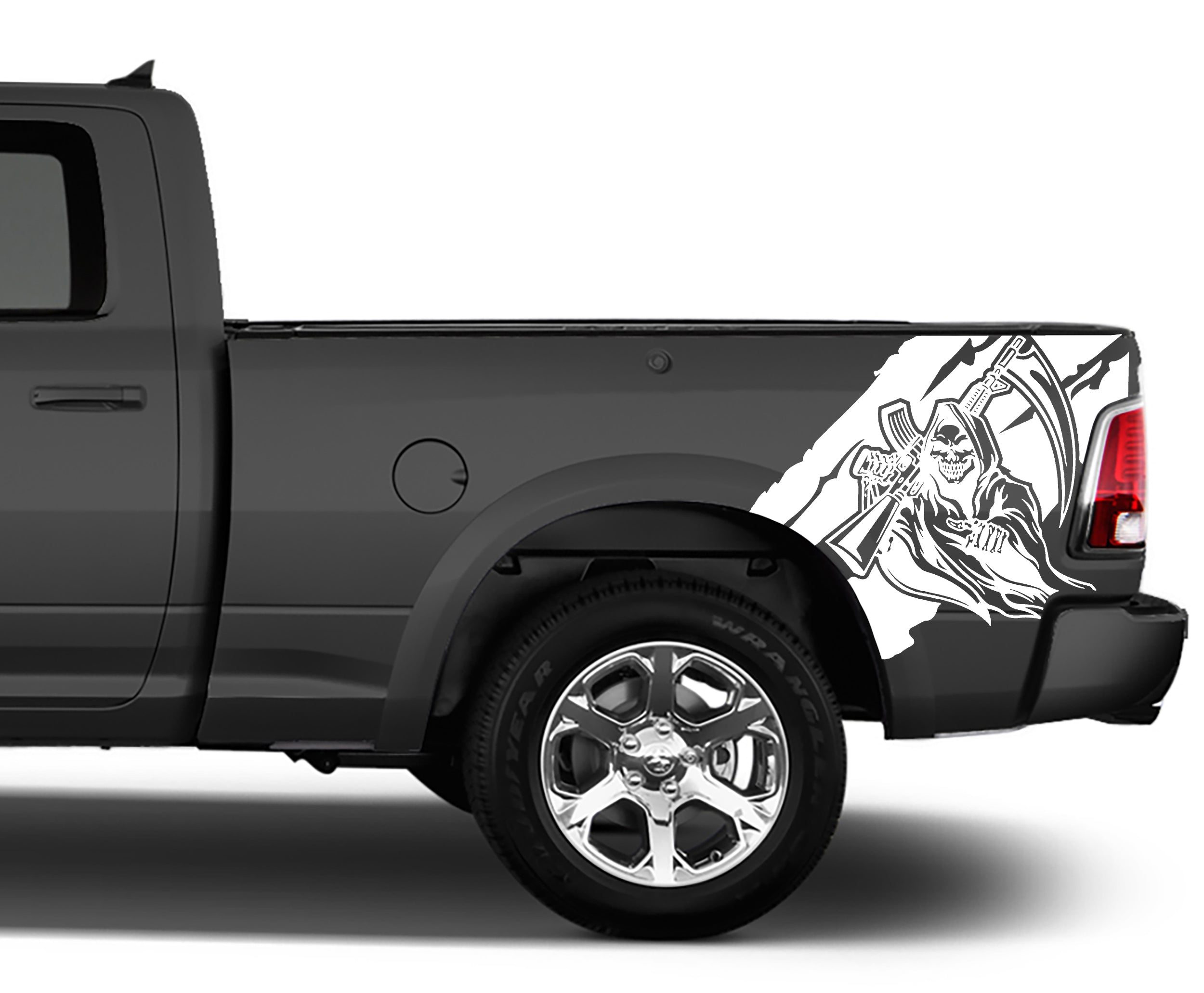 reaper bed graphics for dodge ram 2008 to 2023 models white