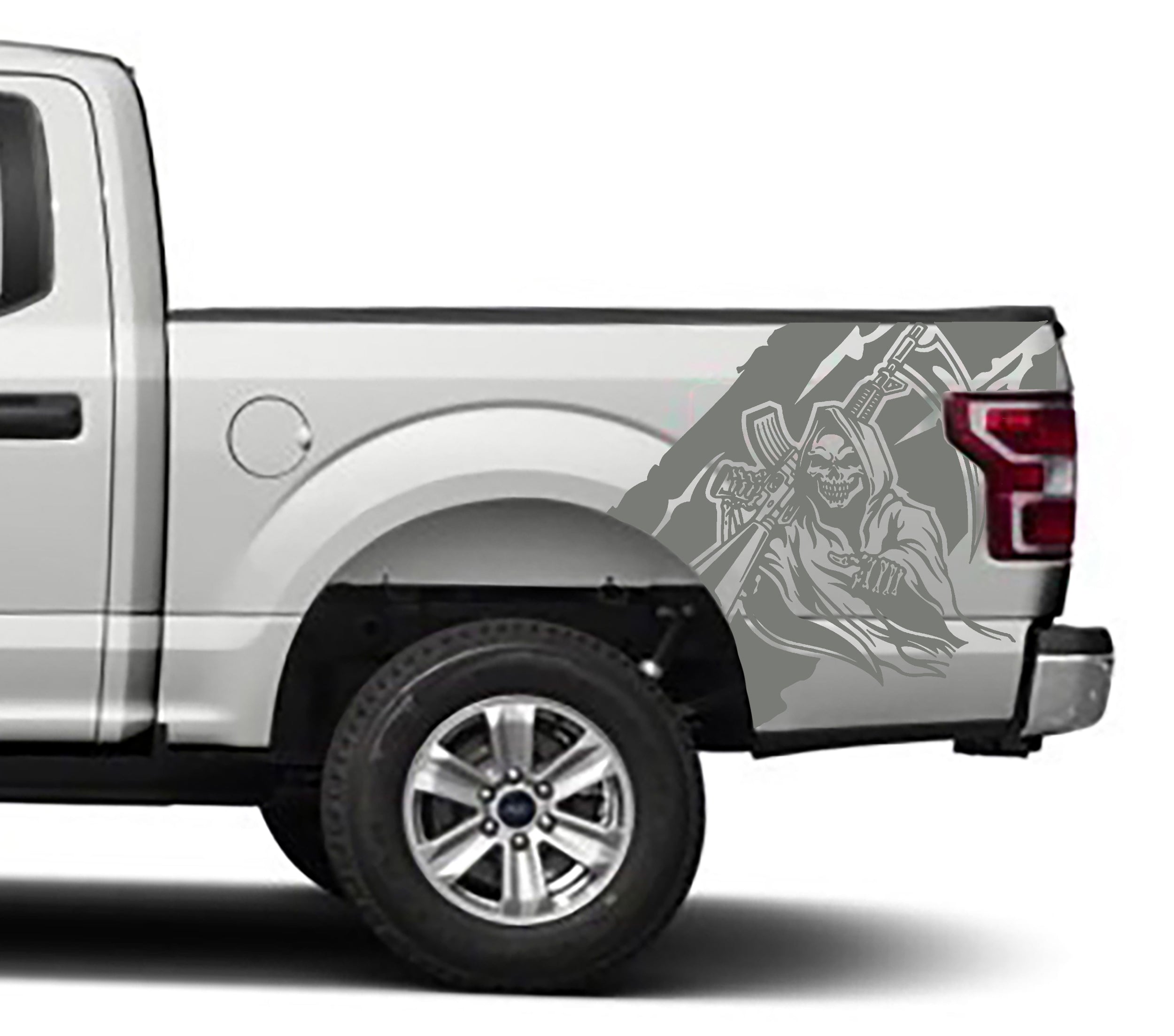 reaper bed graphics for ford f 150 2015 to 2020 models gray