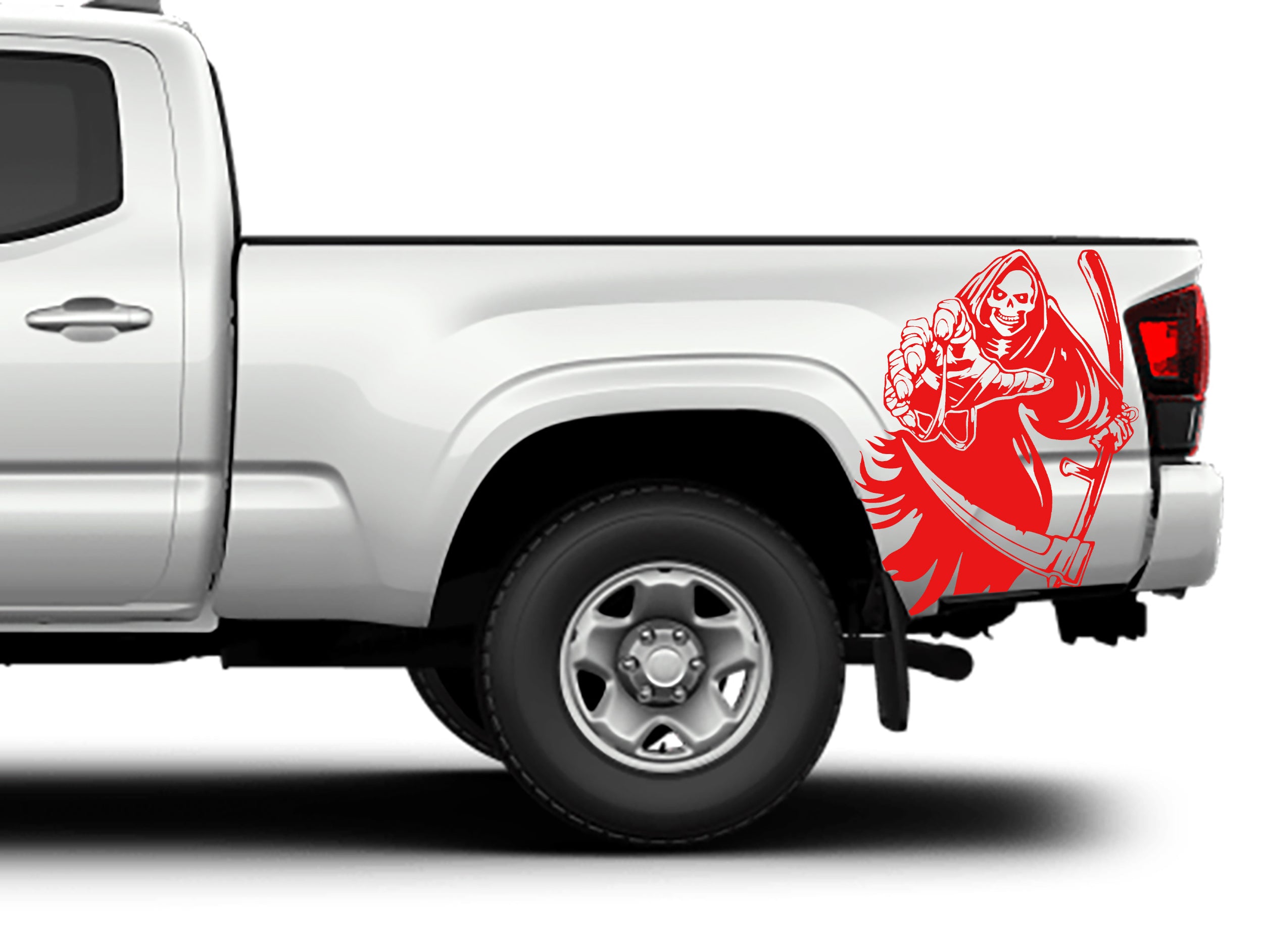 Reaper bed decals for toyota tacoma 2016 to 2023 models red