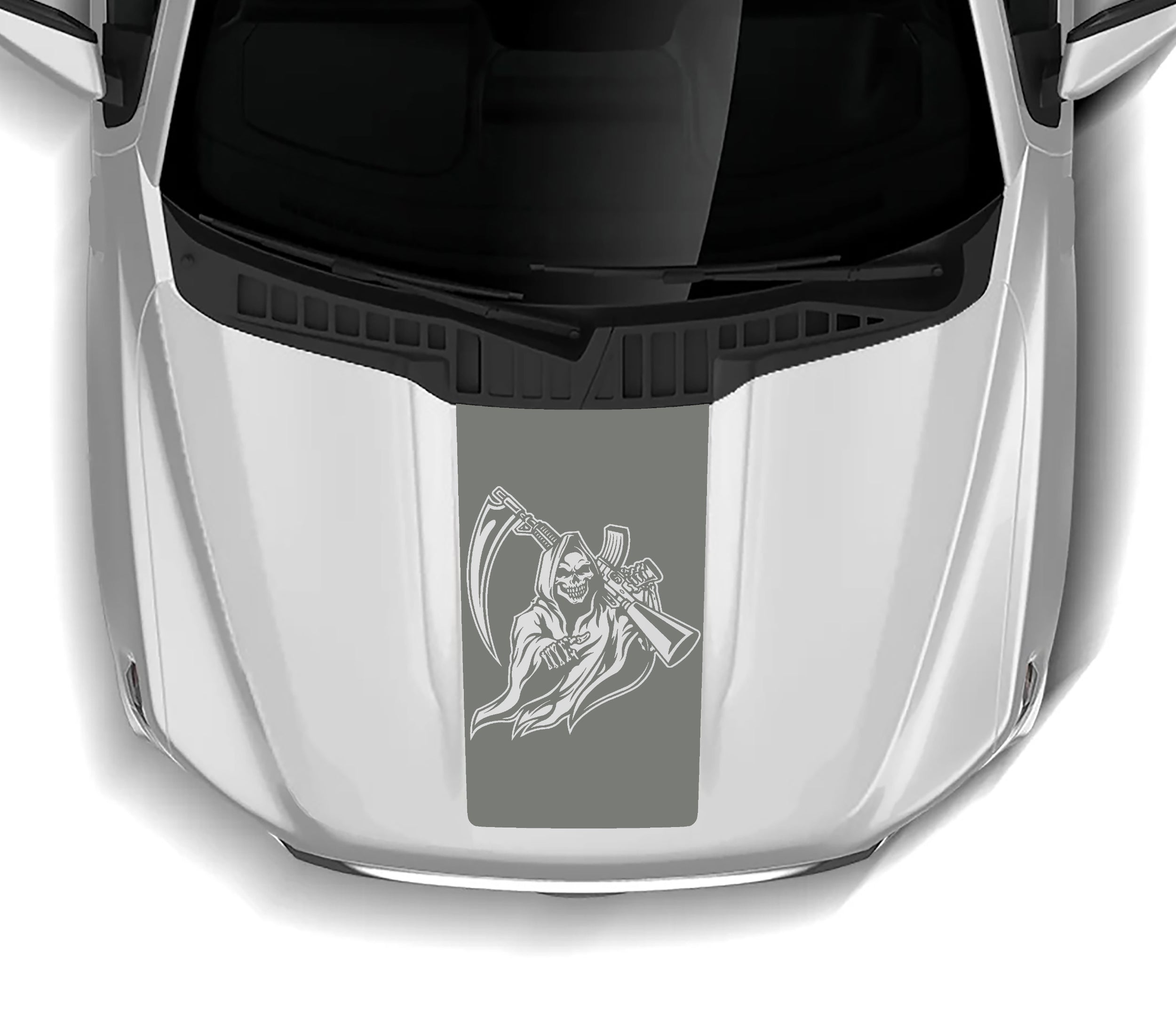 reaper hood decal for ford f 150 2021 to 2023 models gray