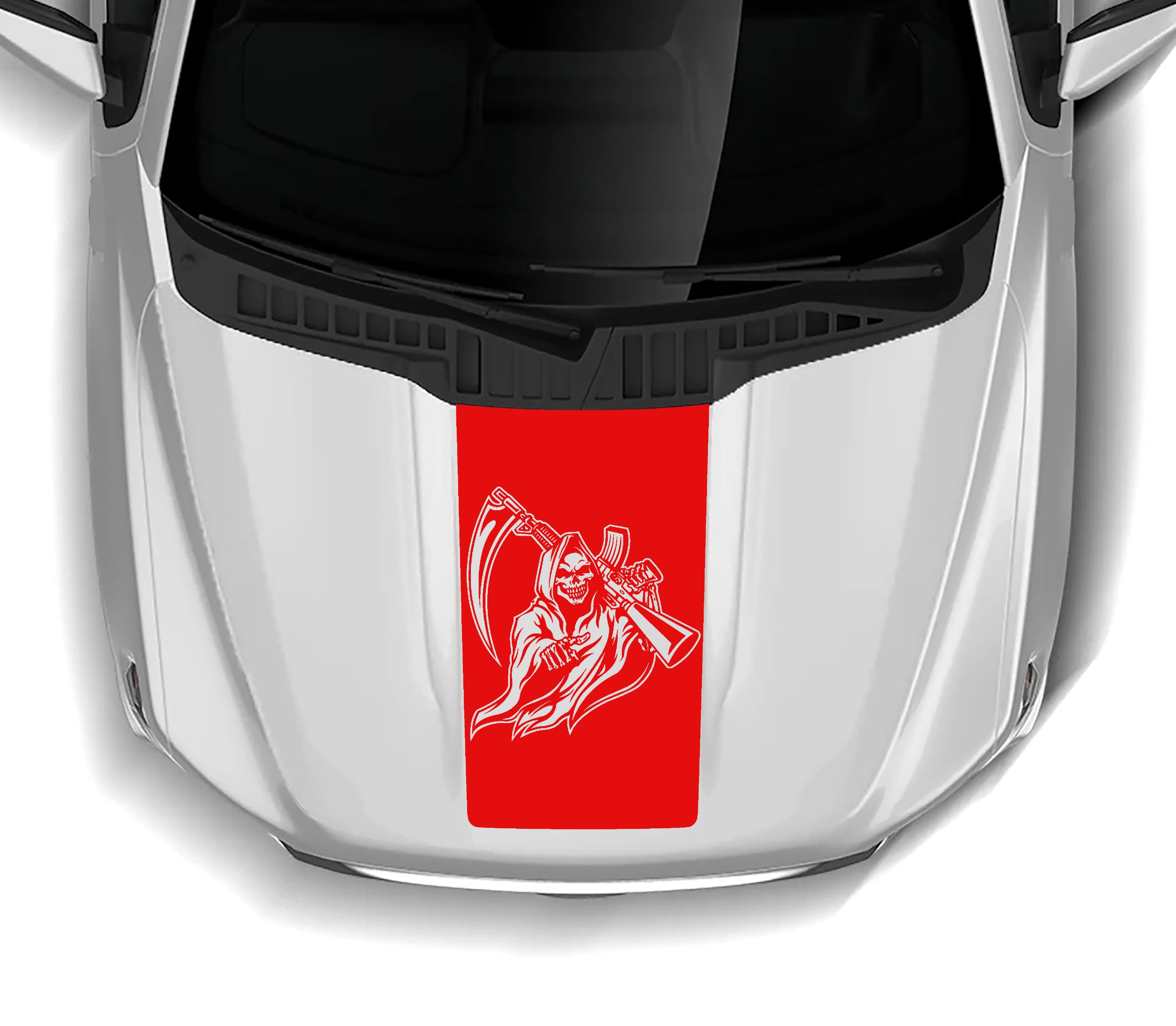 reaper hood decal for ford f 150 2021 to 2023 models red