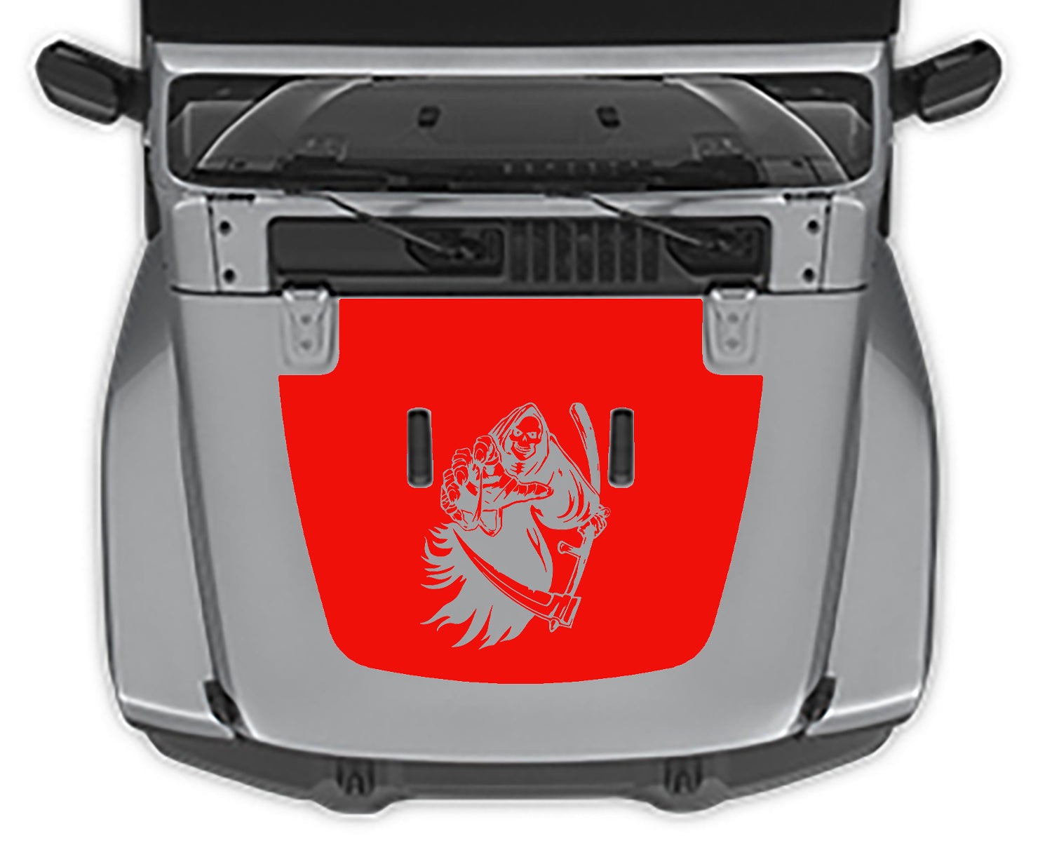reaper hood decal for jeep wrangler jl red