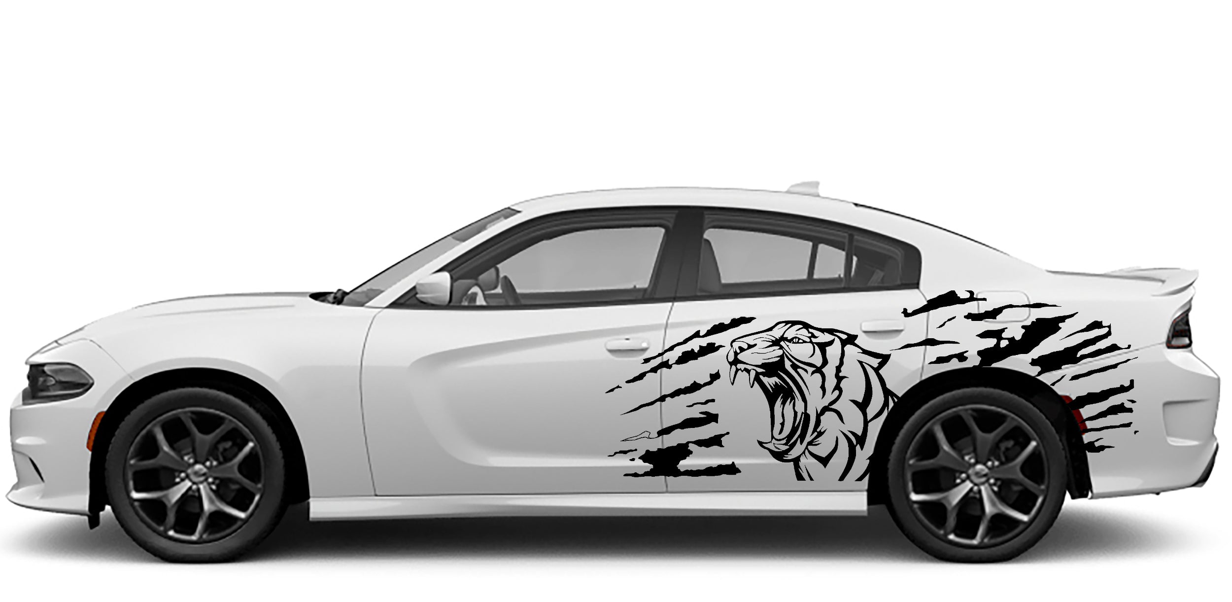 Dodge Charger Roaring Tiger Side Decals (Pair) : Vinyl Graphics Kit Fits (2015-2023)