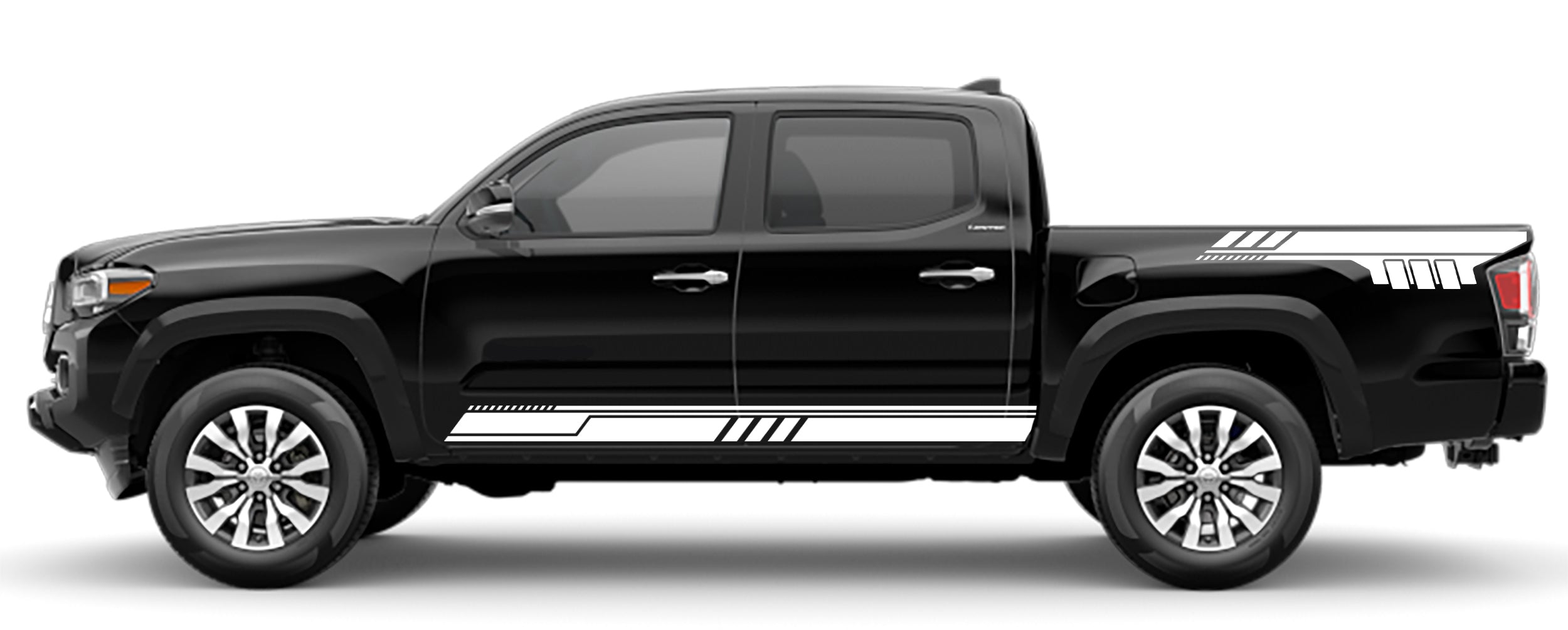 rocker panel and bed decals for toyota tacoma 2016 to 2023 models white
