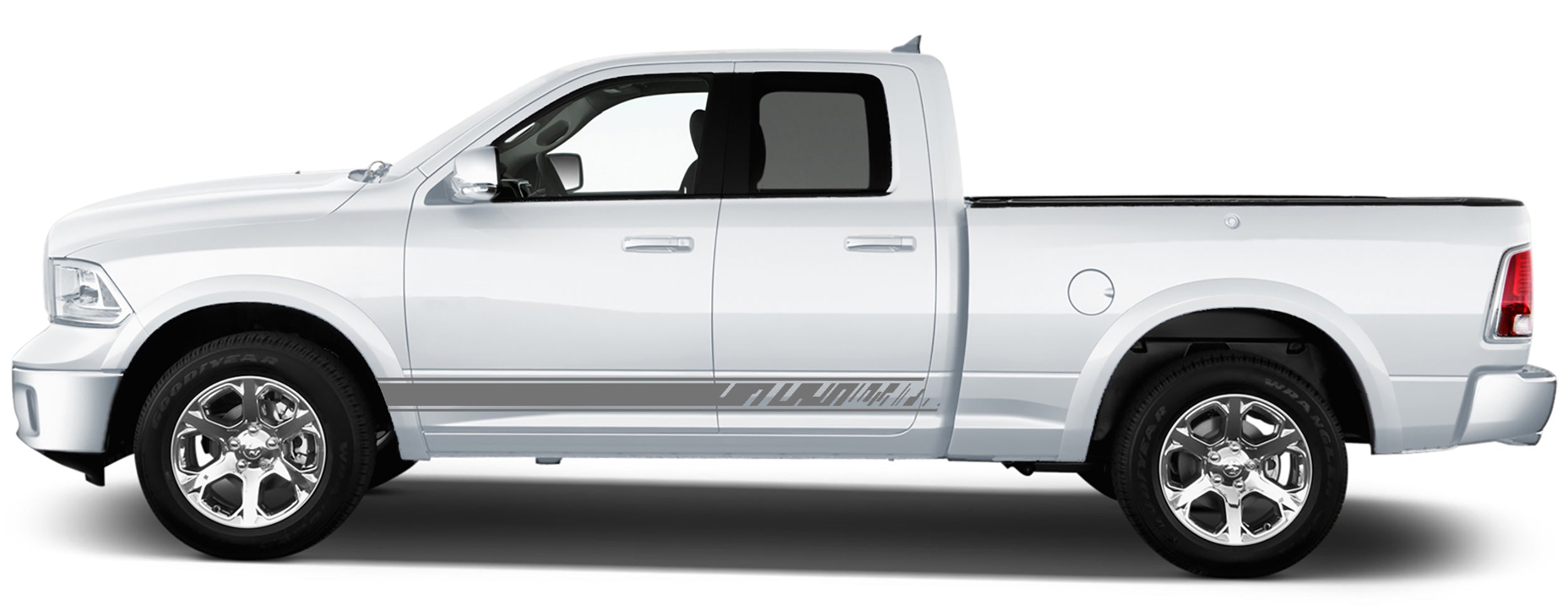 rocker panel stripes graphics for dodge ram 2008 to 2018 models gray