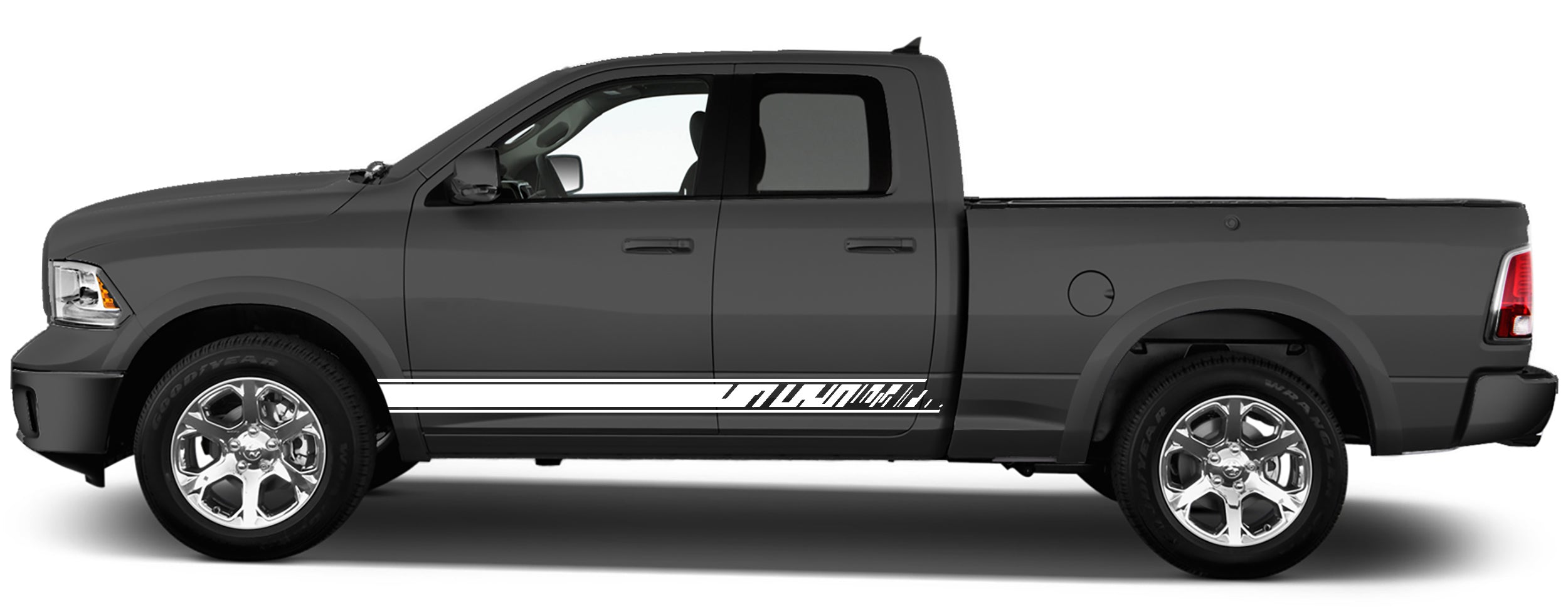 rocker panel stripes graphics for dodge ram 2008 to 2018 models white