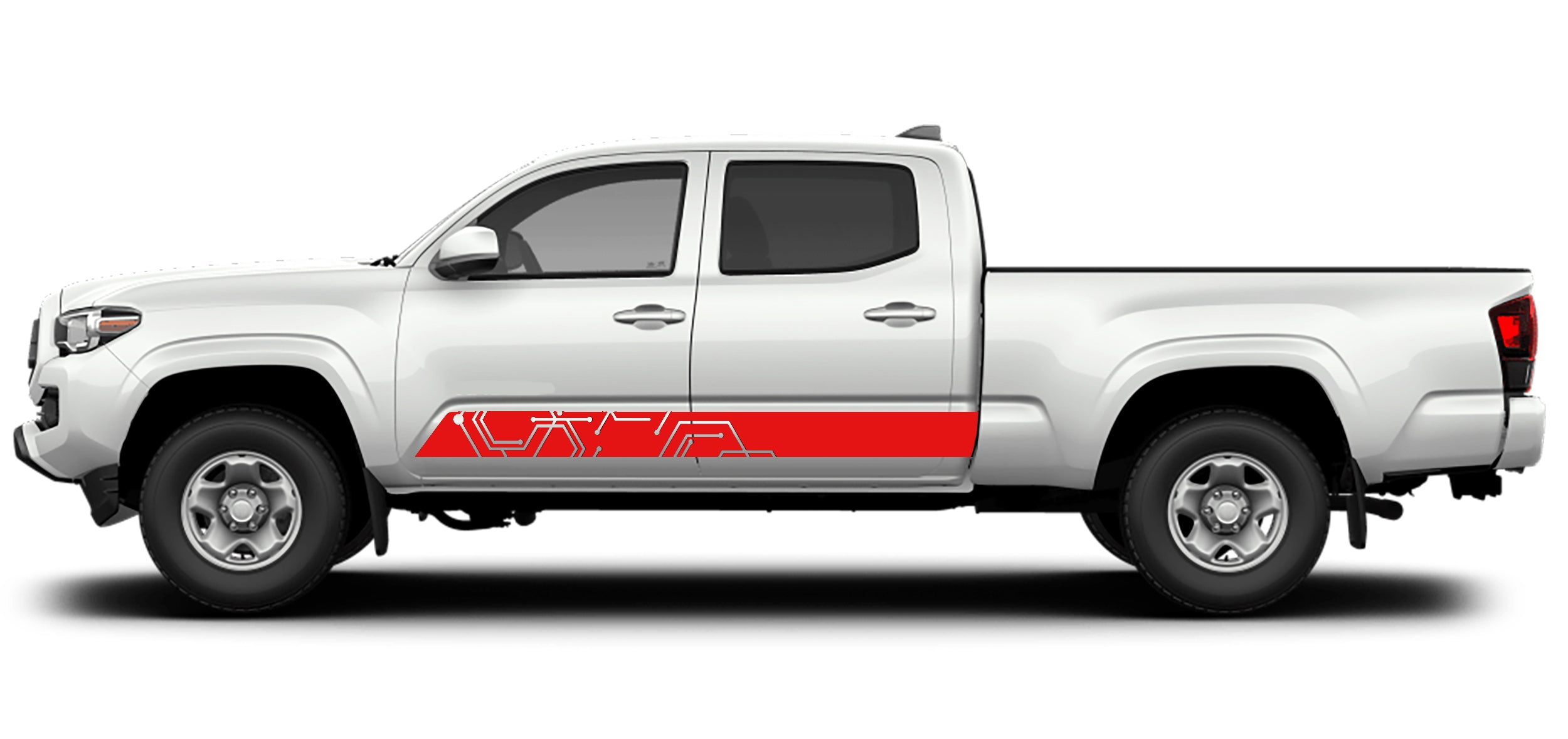 Rocker Stripes For Toyota Tacoam 2016 to 2023 models red