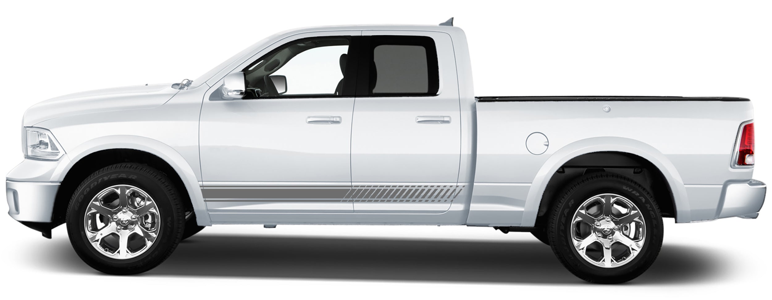 rocker panel stripes for dodge ram 2008 to 2018 models gray