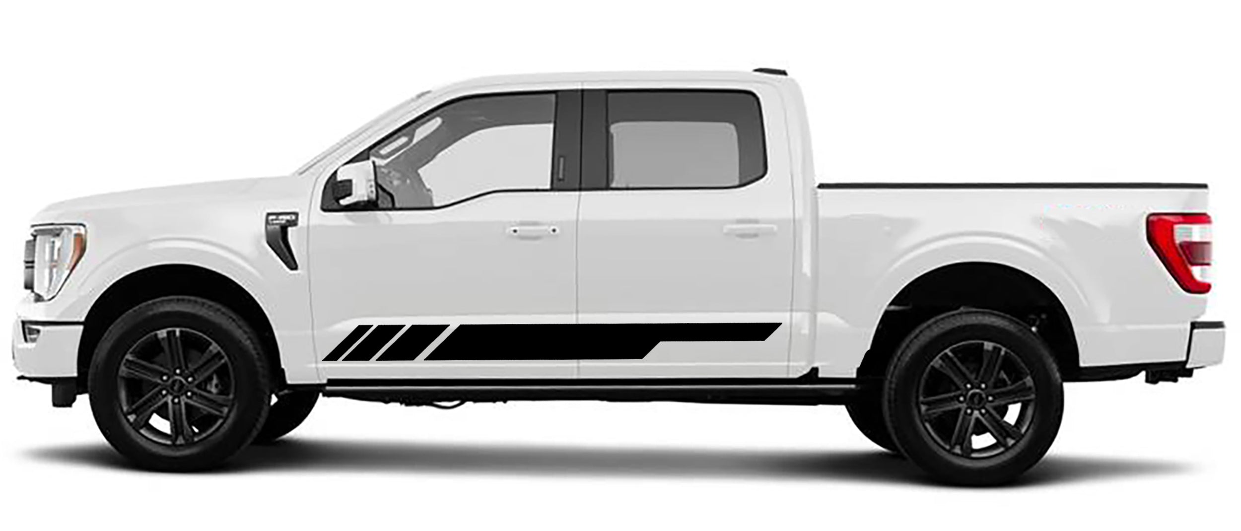 Ford F-150 Racing Rocker Panel Stripes Decals (Pair) : Vinyl Graphics Kit Fits (2021-2023)