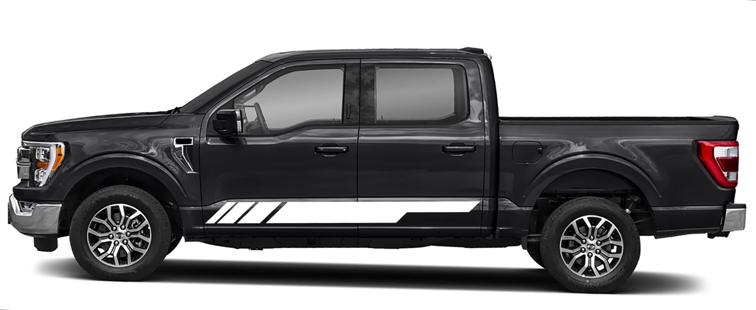 rocker panel stripes graphics for ford f 150 2021 to 2023 models white